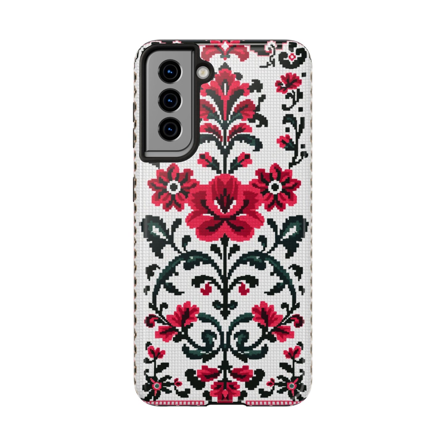 Traditional Floral Knit Tough Phone Cases - Durable Protection with Vintage Style - for iPhone