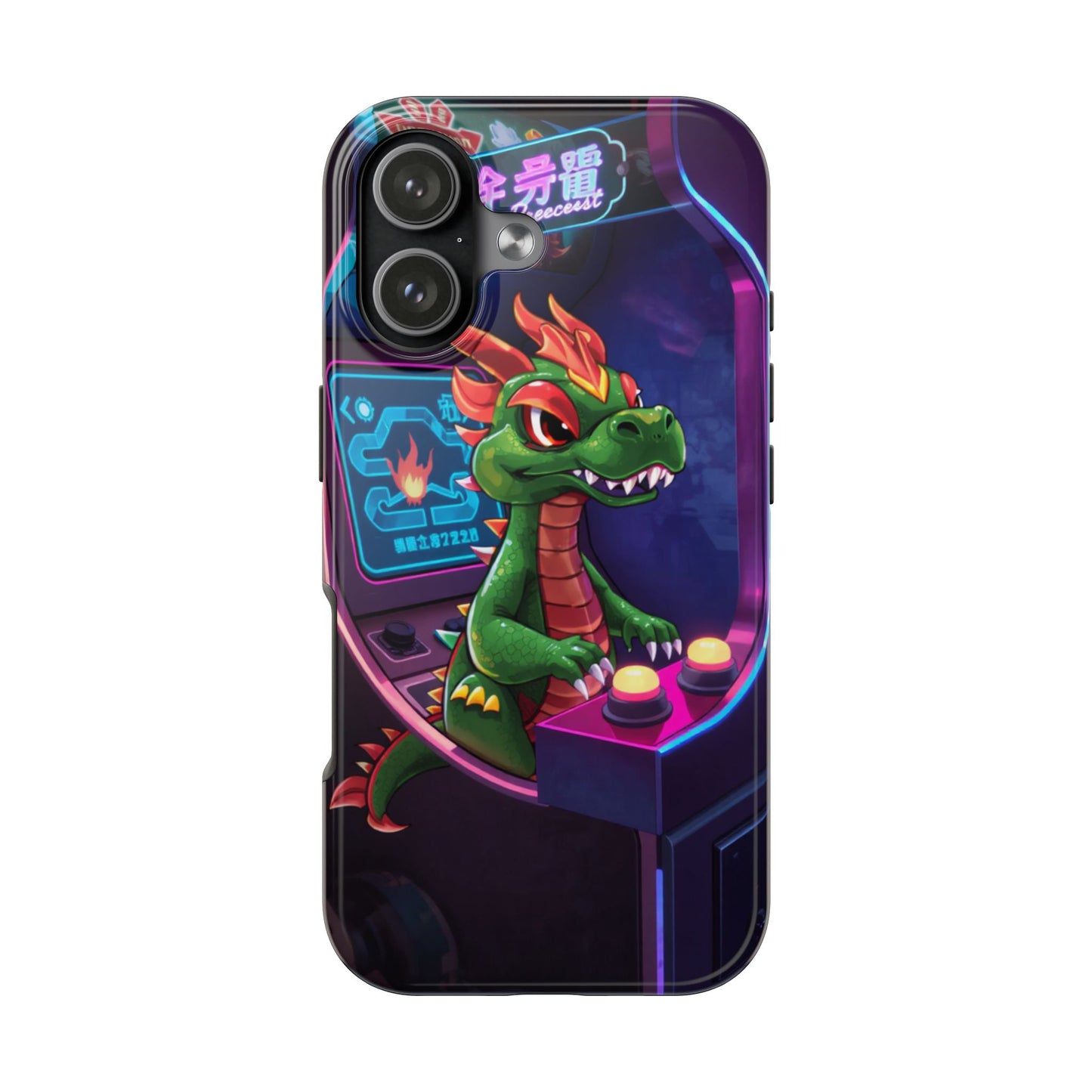 Retro Gamer Tough Phone Case with Dragon Design