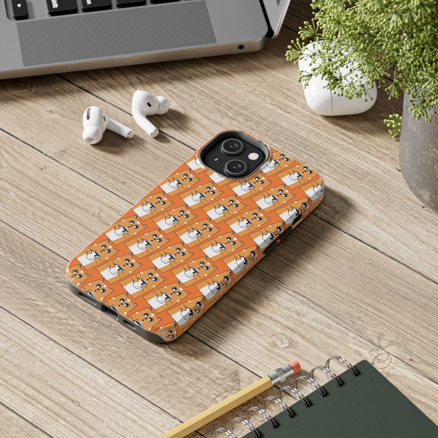 Coffee Cat Tough Phone Case – Durable, Fun, Perfect for Pet Lovers - for iPhone