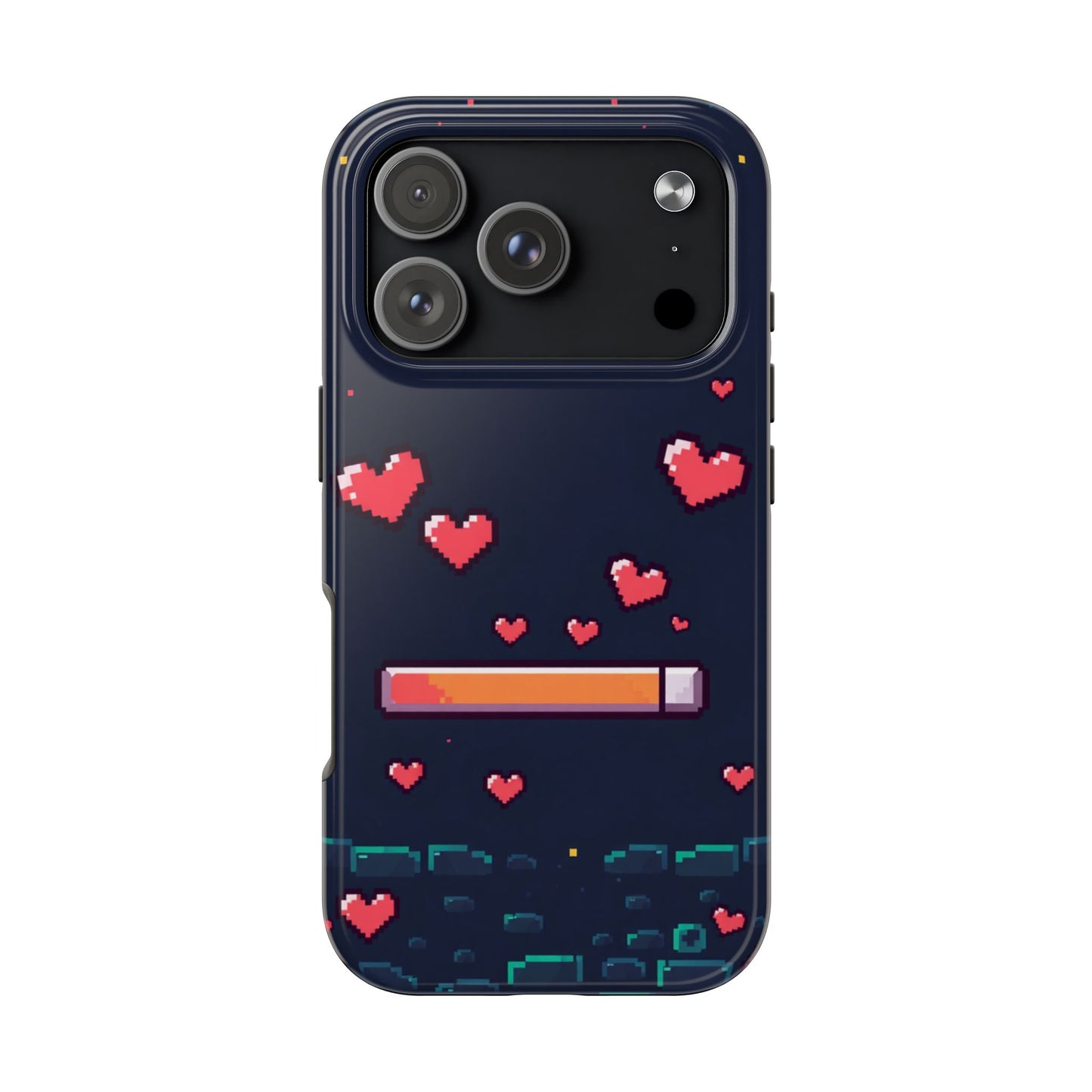 Pixel Heart Tough Phone Case - Retro Gamer Style for Valentine's Day