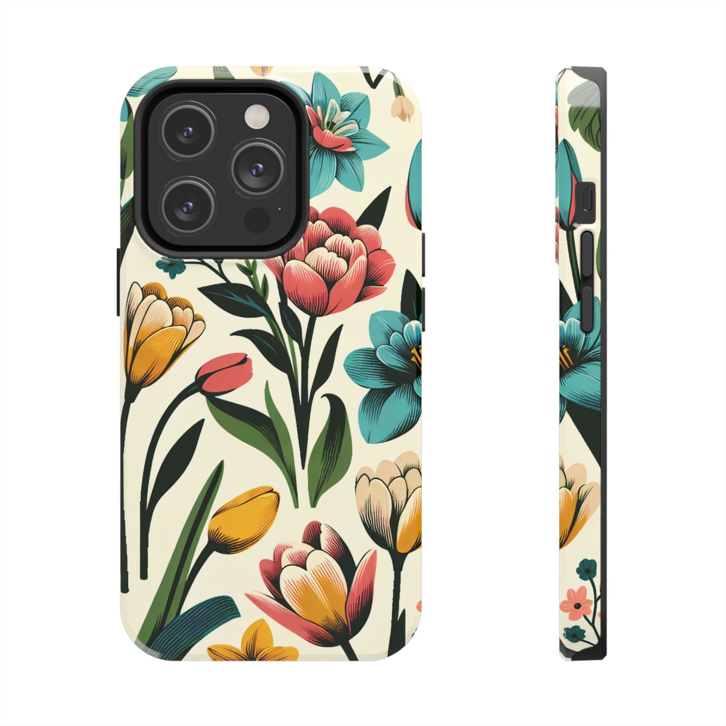 Floral Tough Phone Case - Vibrant Flower Design for Stylish Protection - for iPhone