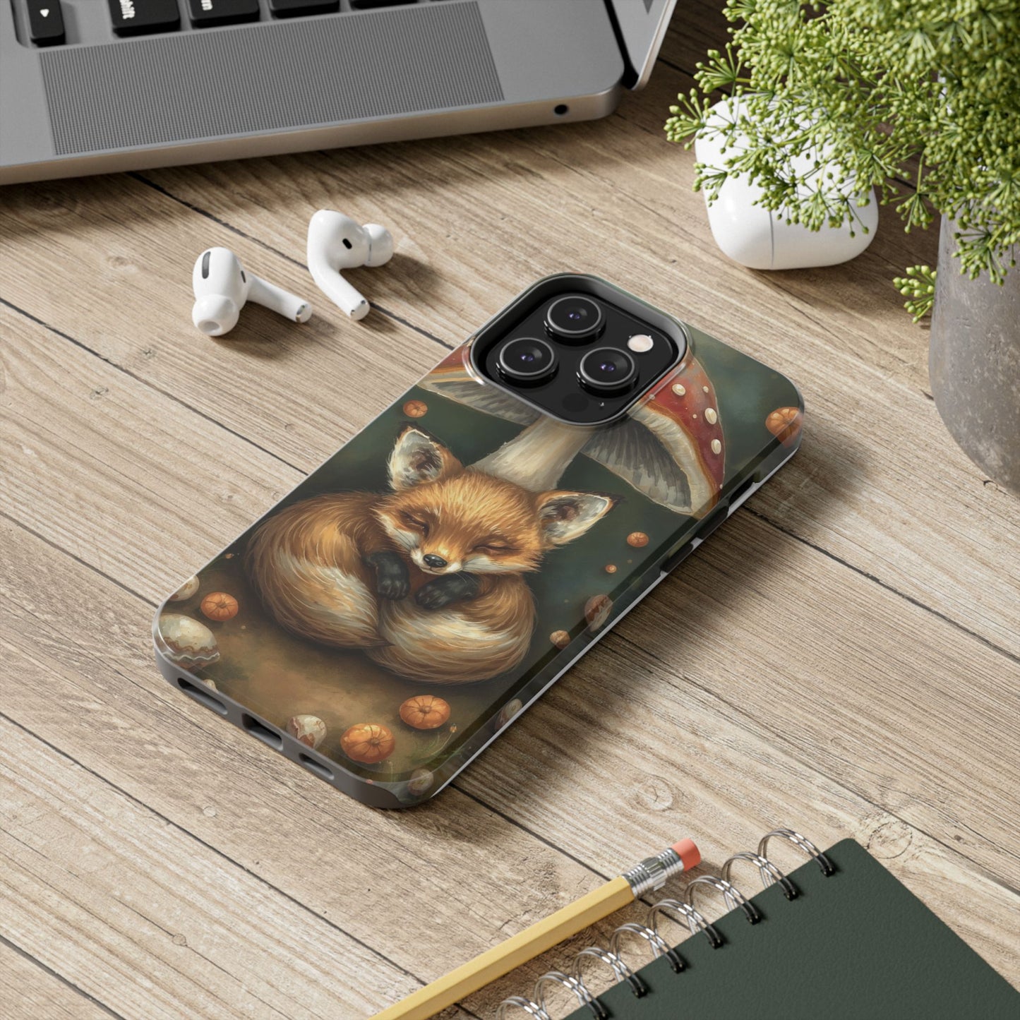 Cute Fox & Mushroom Phone Case - Tough Protective Cover