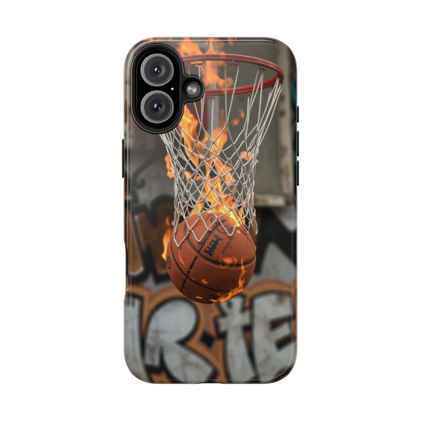Fire Basketball Tough Phone Case - Durable Sporty Design for Athletes & Fans