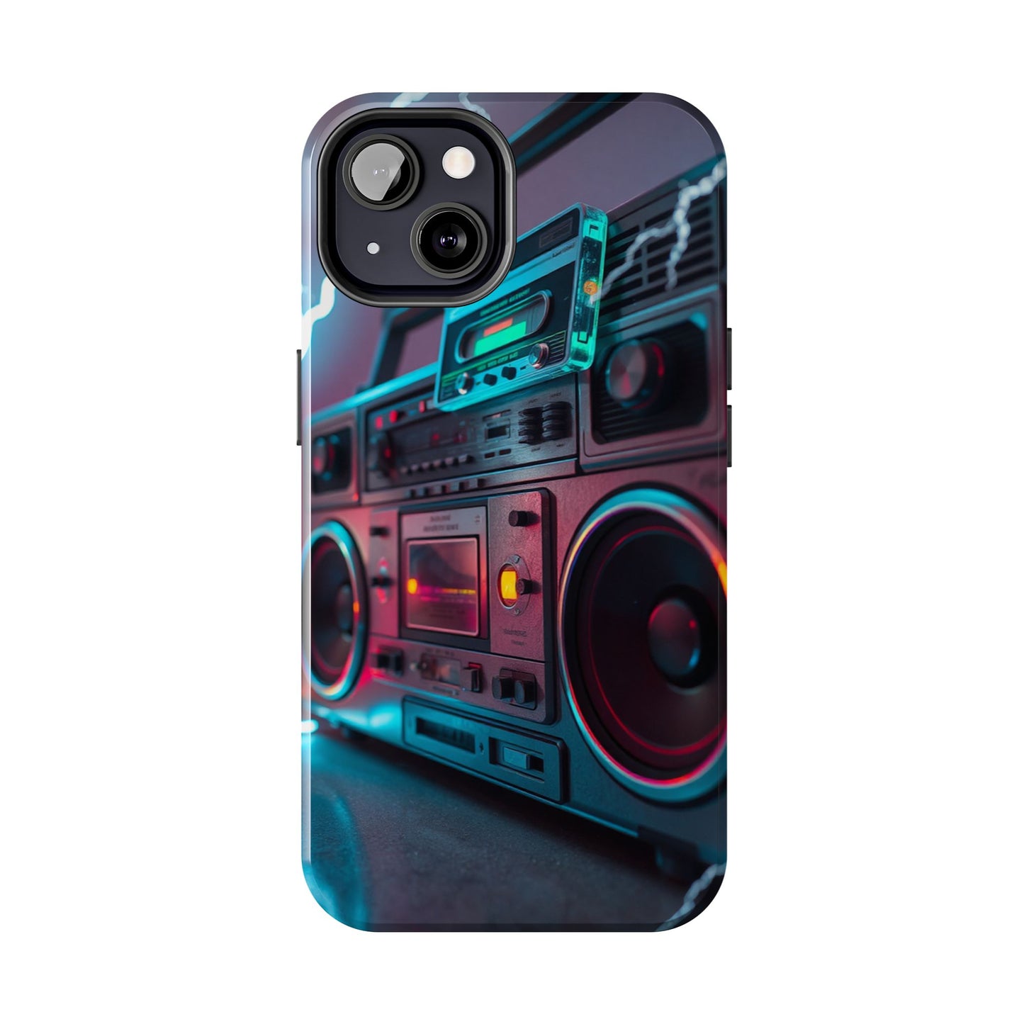 Retro Boombox Tough Phone Case – Vibrant Protection for Music Lovers