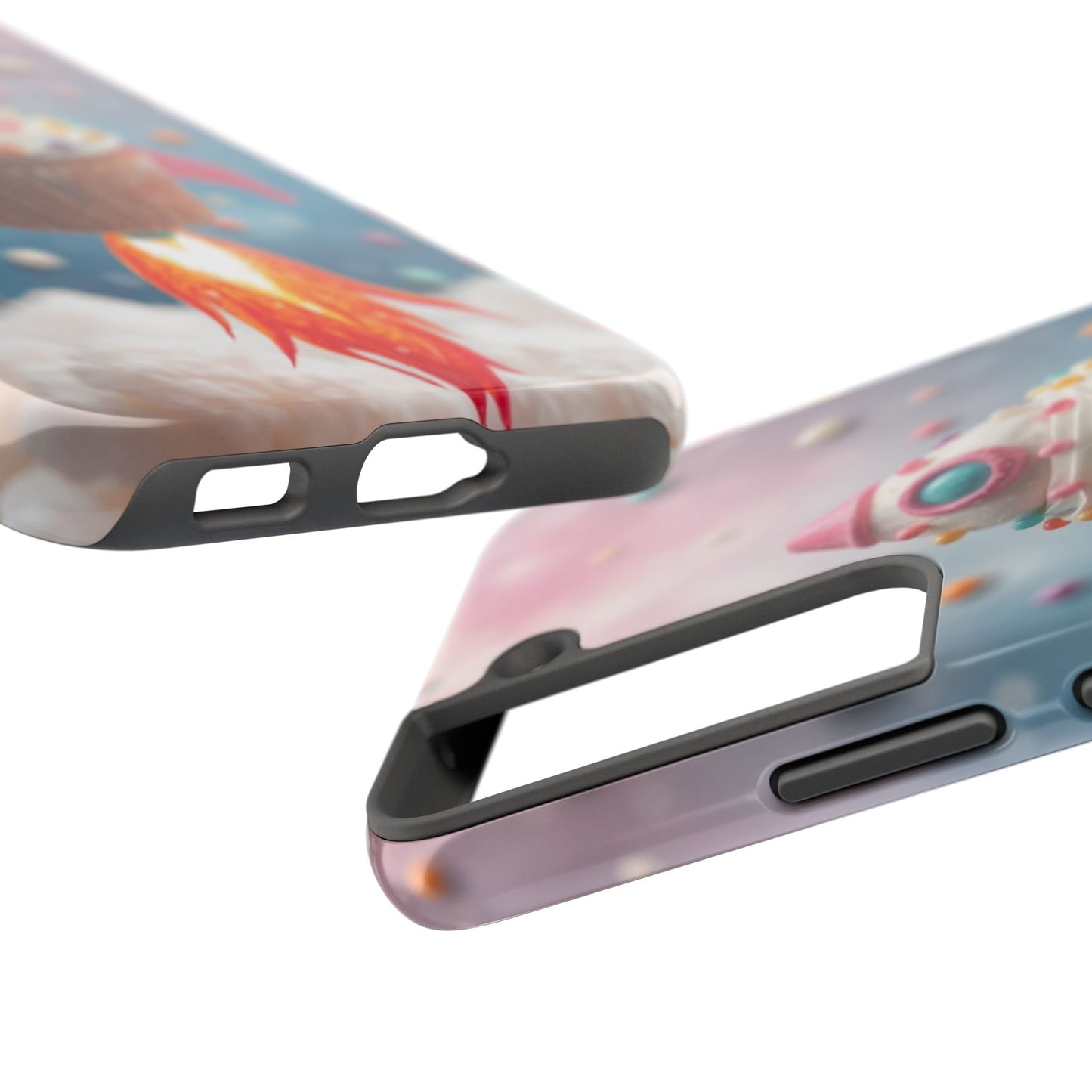 Whimsical Rocket Cupcake Phone Case - Fun Protective Case for Kids and Teens