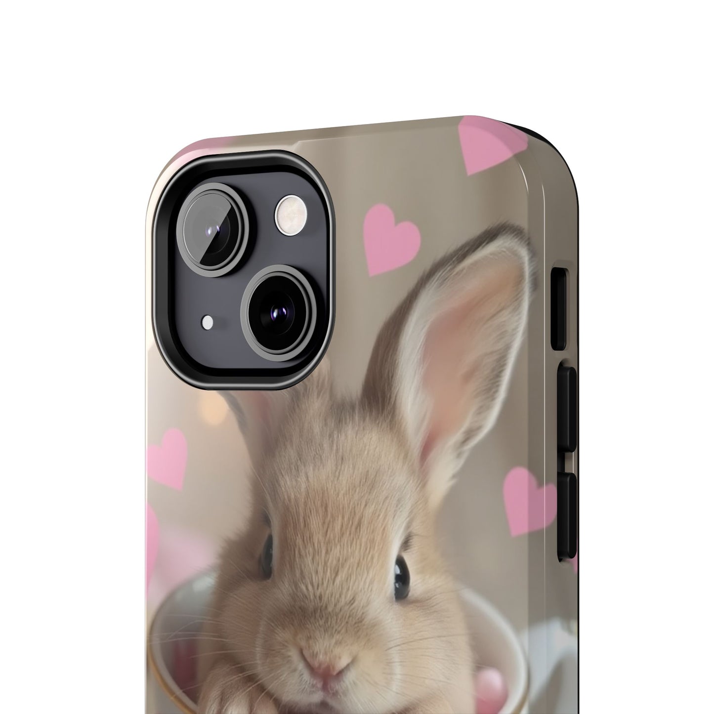 Adorable Bunny Phone Case with Heart Design - Cute Gift for Animal Lovers