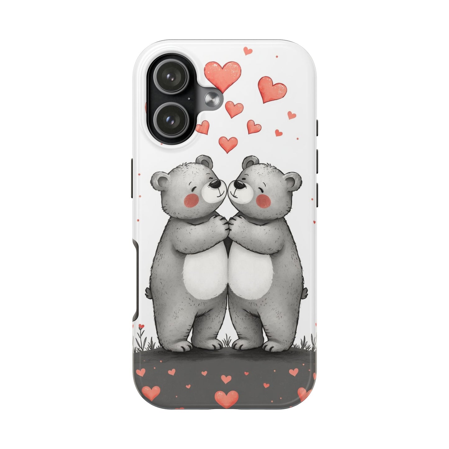 Cute Bear Love Tough Phone Case - Perfect for Valentine's Day & Couples
