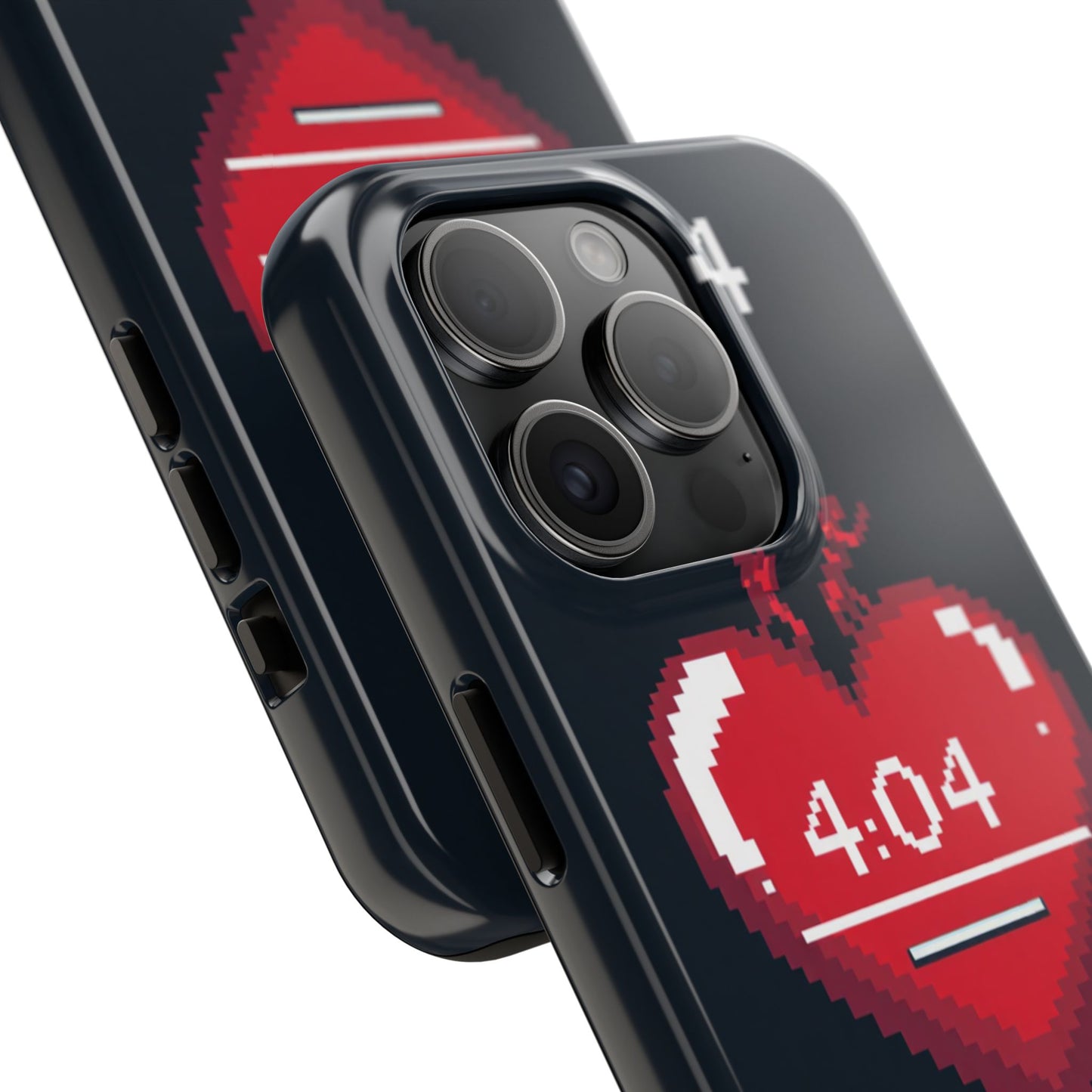 Vintage Pixel Heart Tough Phone Case - "404 Love Not Found" Design