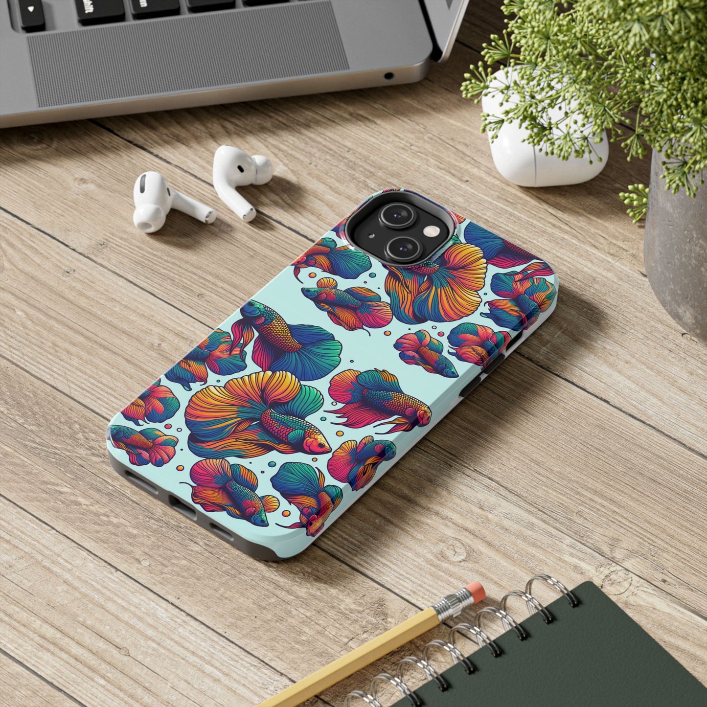Colorful Fish Pattern Tough Phone Case - Aquatic Lovers - for iPhone