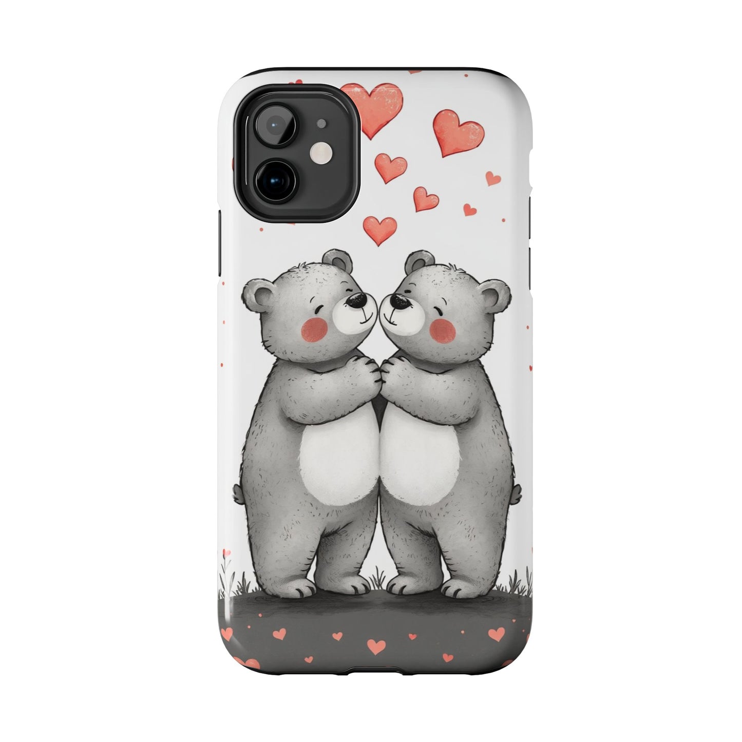 Cute Bear Love Tough Phone Case - Perfect for Valentine's Day & Couples
