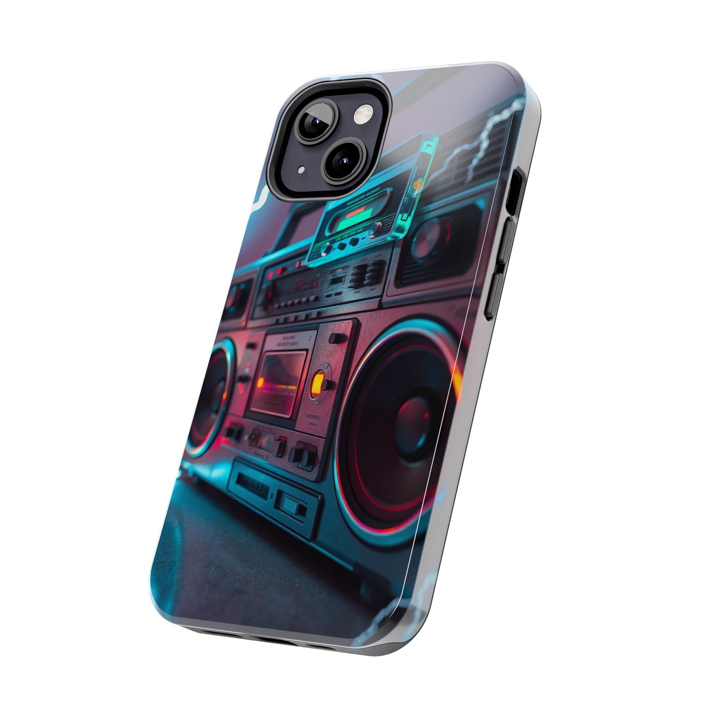 Retro Boombox Tough Phone Case – Vibrant Protection for Music Lovers