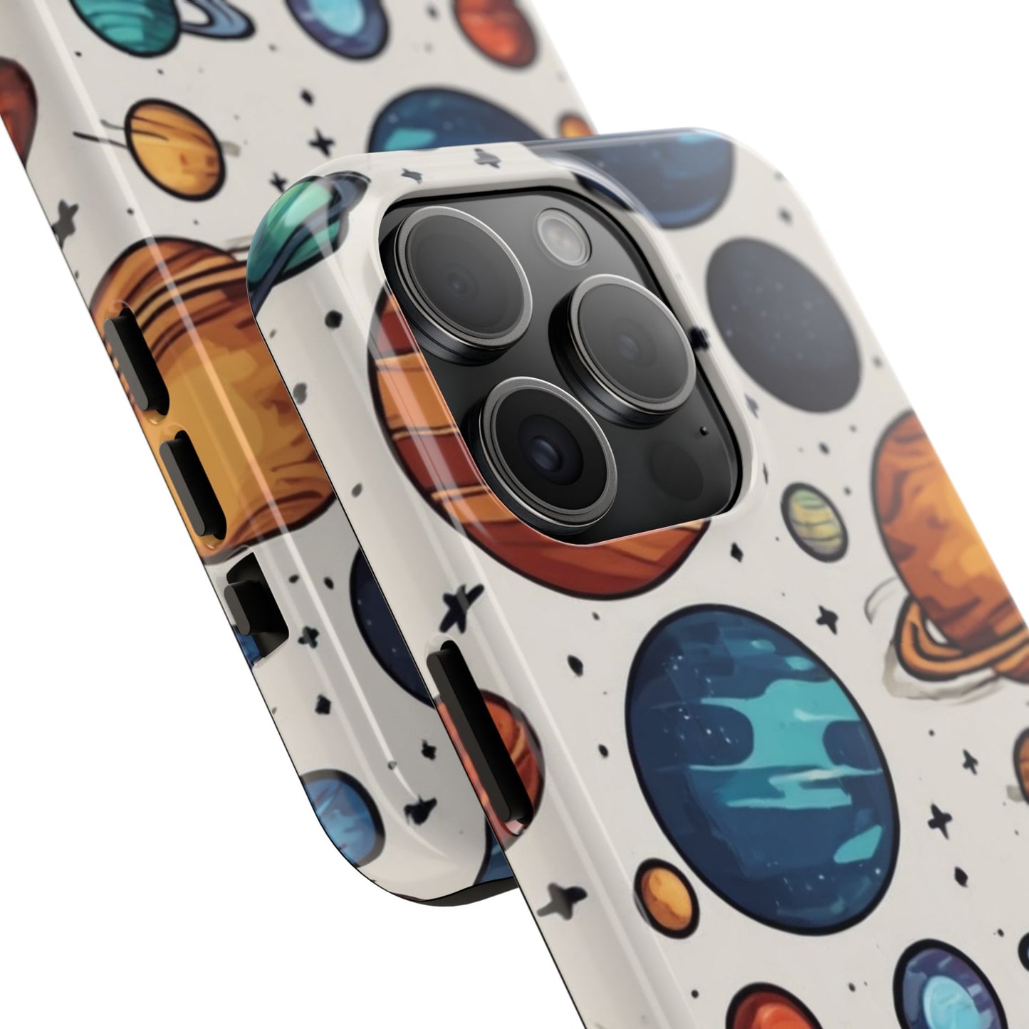 Cosmic Galaxy Tough Phone Case - Planetary Cartoon Design - for iPhone