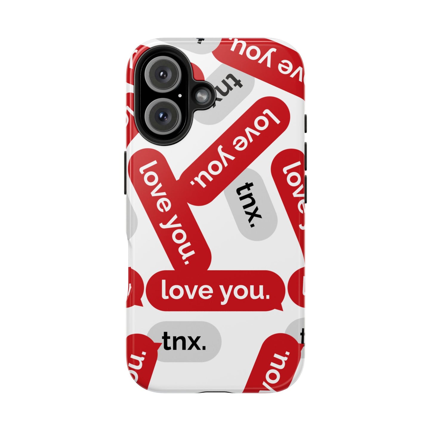 Love You&Tnx Tough Phone Case - Stylish and Protective for iPhone
