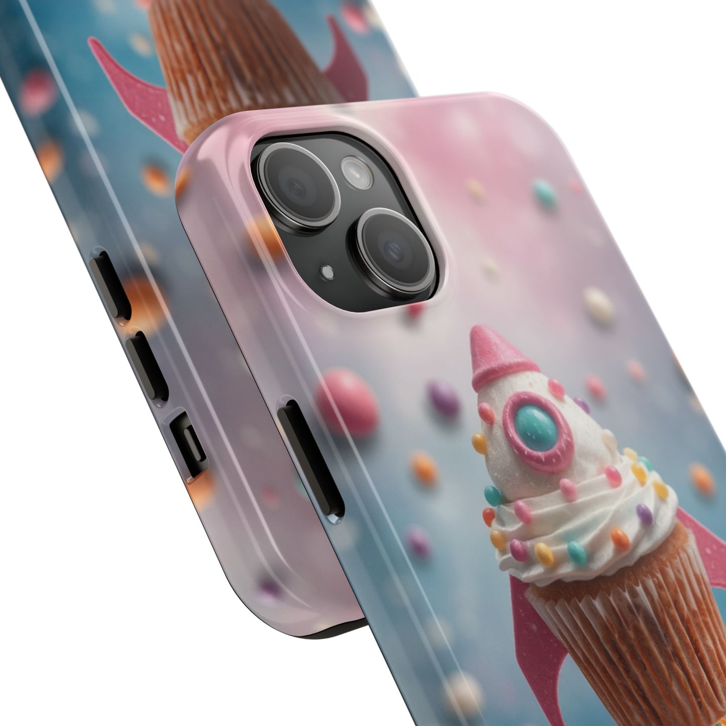 Whimsical Rocket Cupcake Phone Case - Fun Protective Case for Kids and Teens