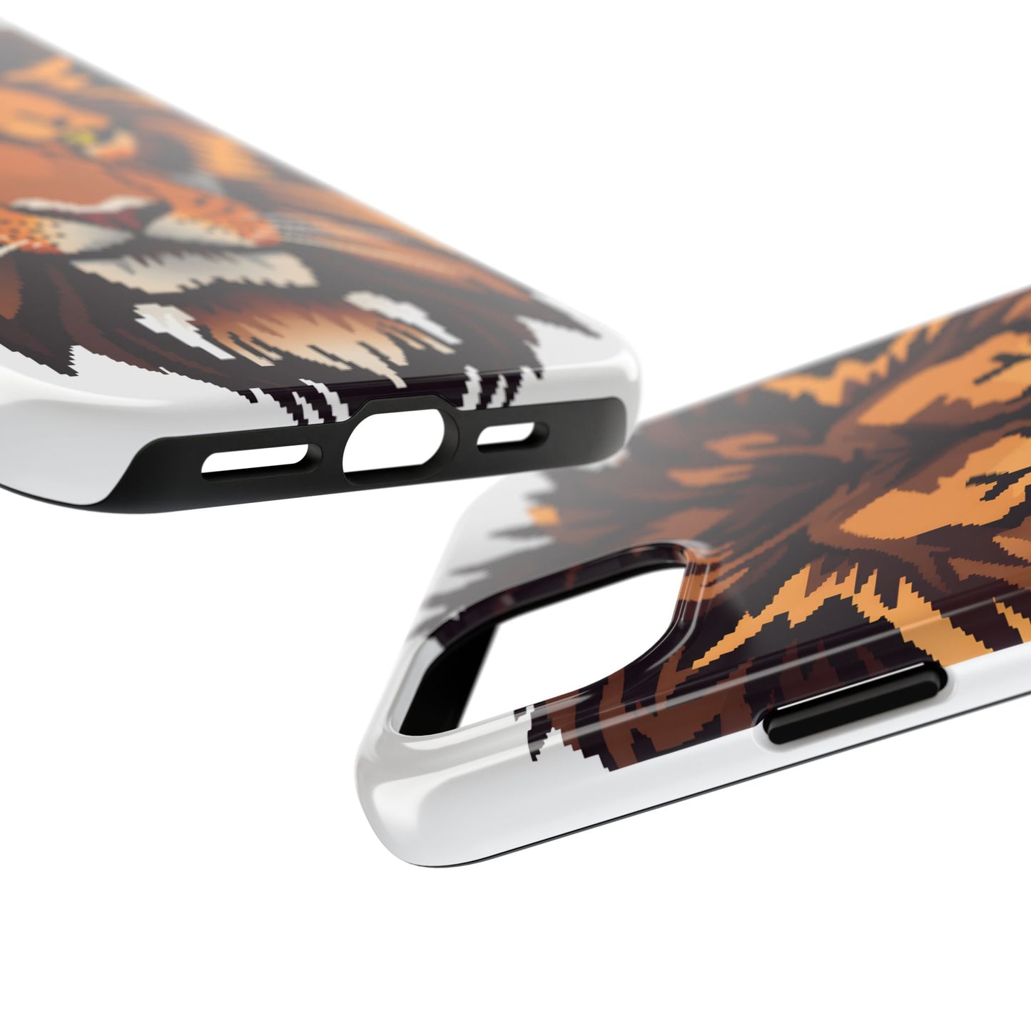 Fierce Pixelated Lion Tough Phone Case - Durable Design for Animal Lovers - for iPhone