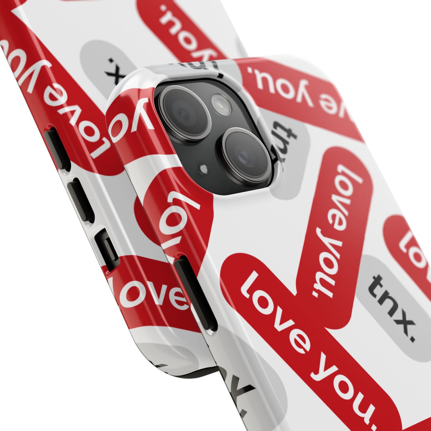 Love You&Tnx Tough Phone Case - Stylish and Protective for iPhone