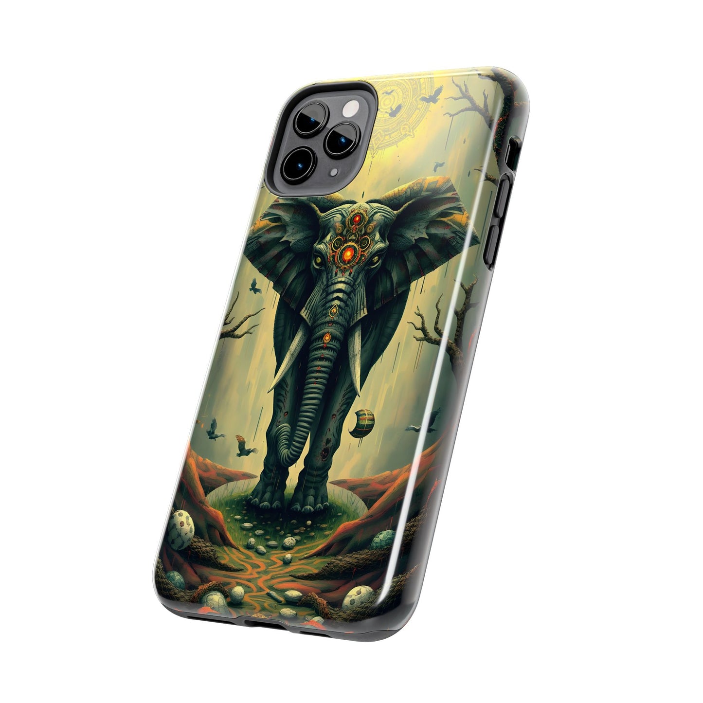 Mystical Forest Elephant Tough Phone Case | Vibrant Design for Nature Lovers - for iPhone