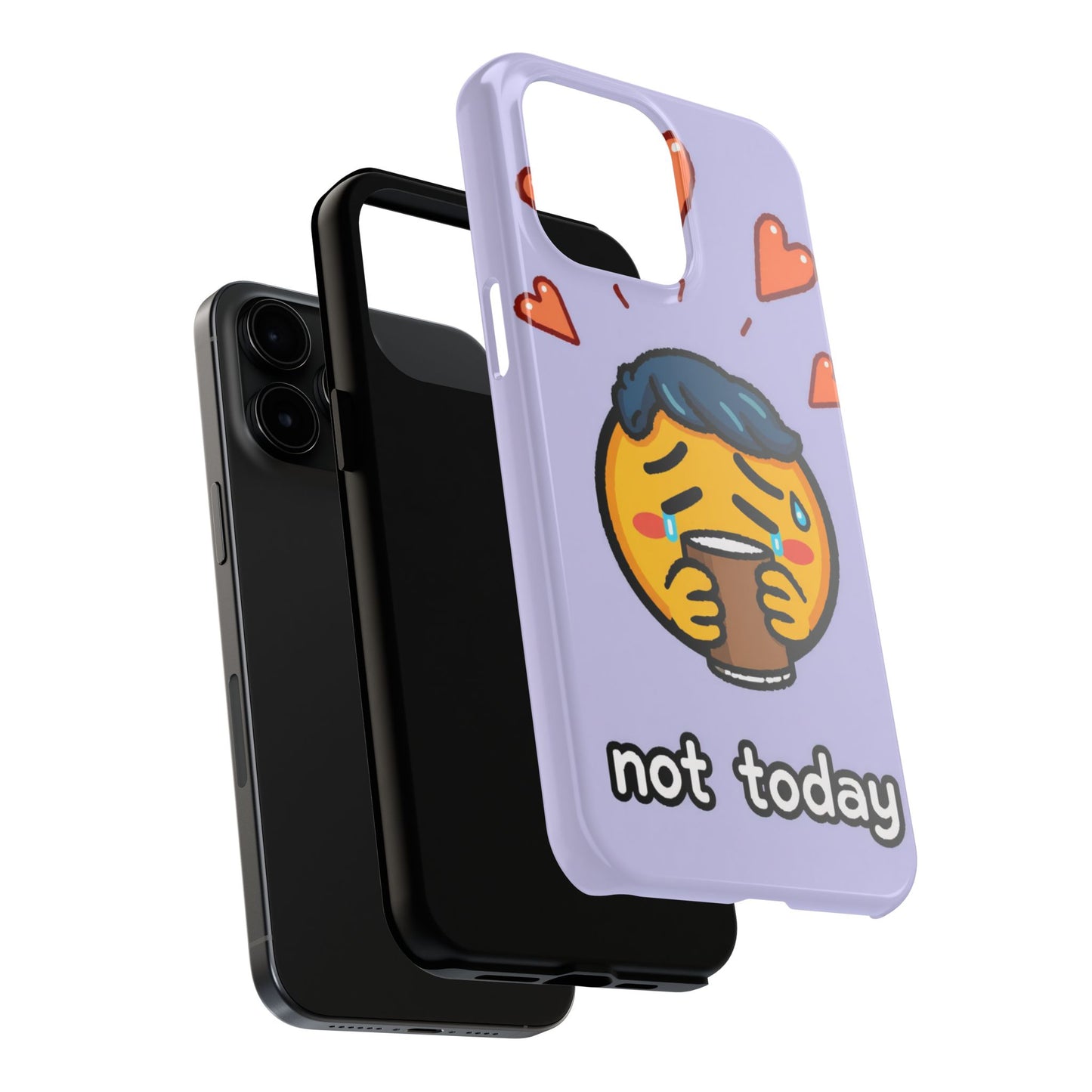Cute Tough Phone Case - 'Not Today' Emoji Design