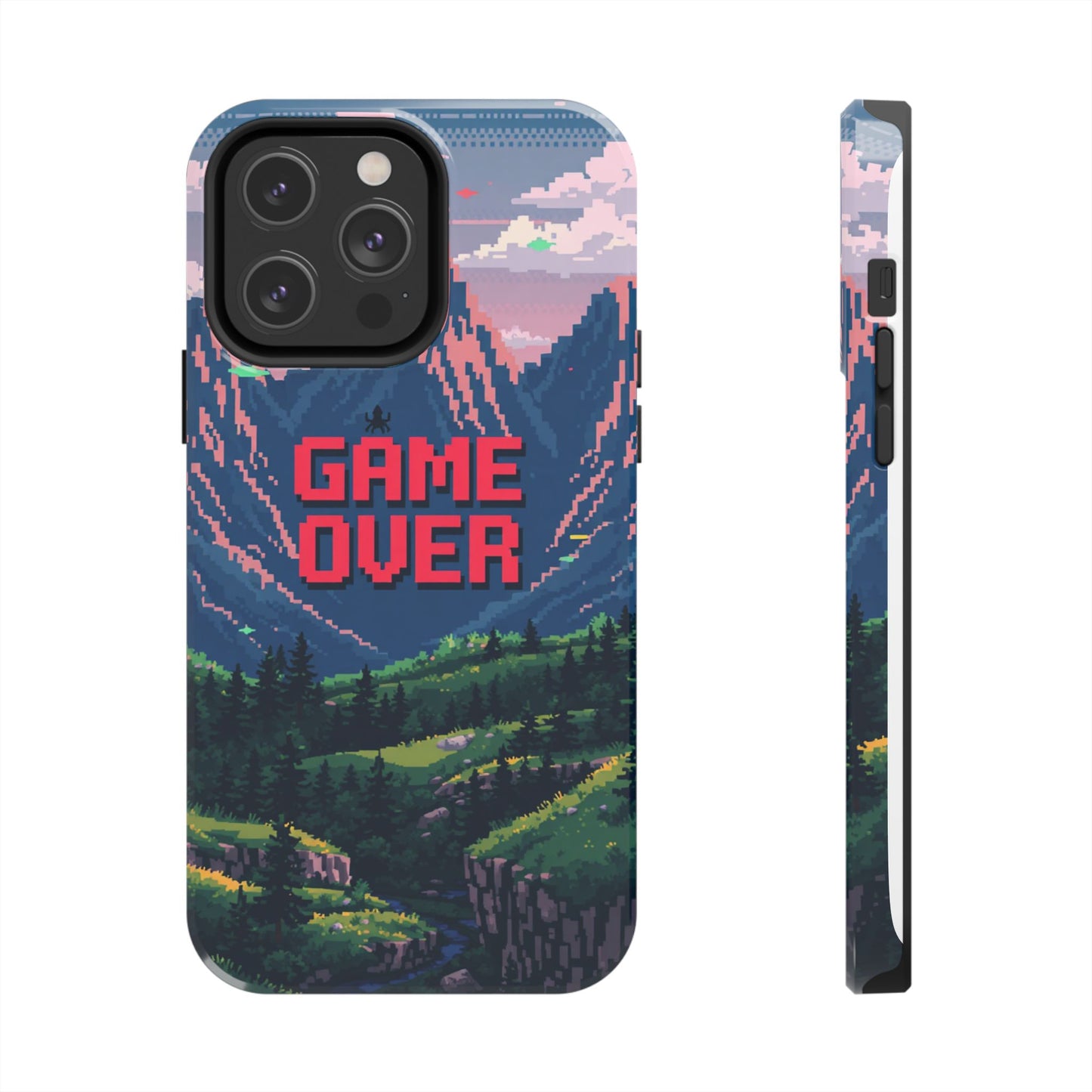 Pixel Art Tough Phone Case - 'Game Over' Design for Gamers