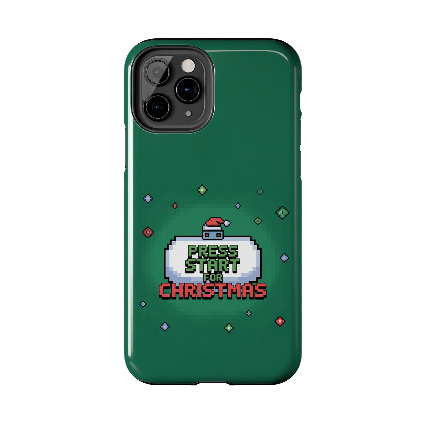 Christmas Pixel Gaming Phone Case - Press Start for Christmas Design