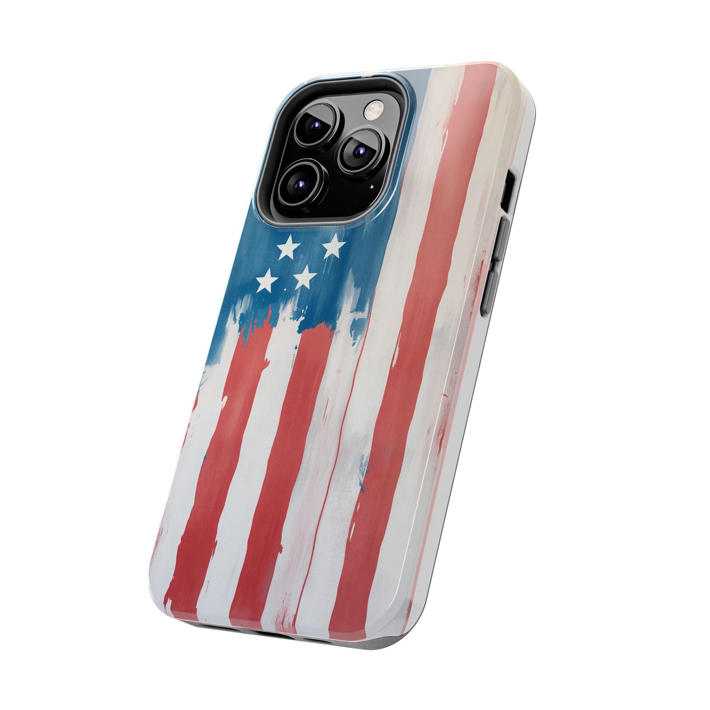Patriotic Tough Phone Cases - Abstract USA Flag Design for Durable Protection - for iPhone