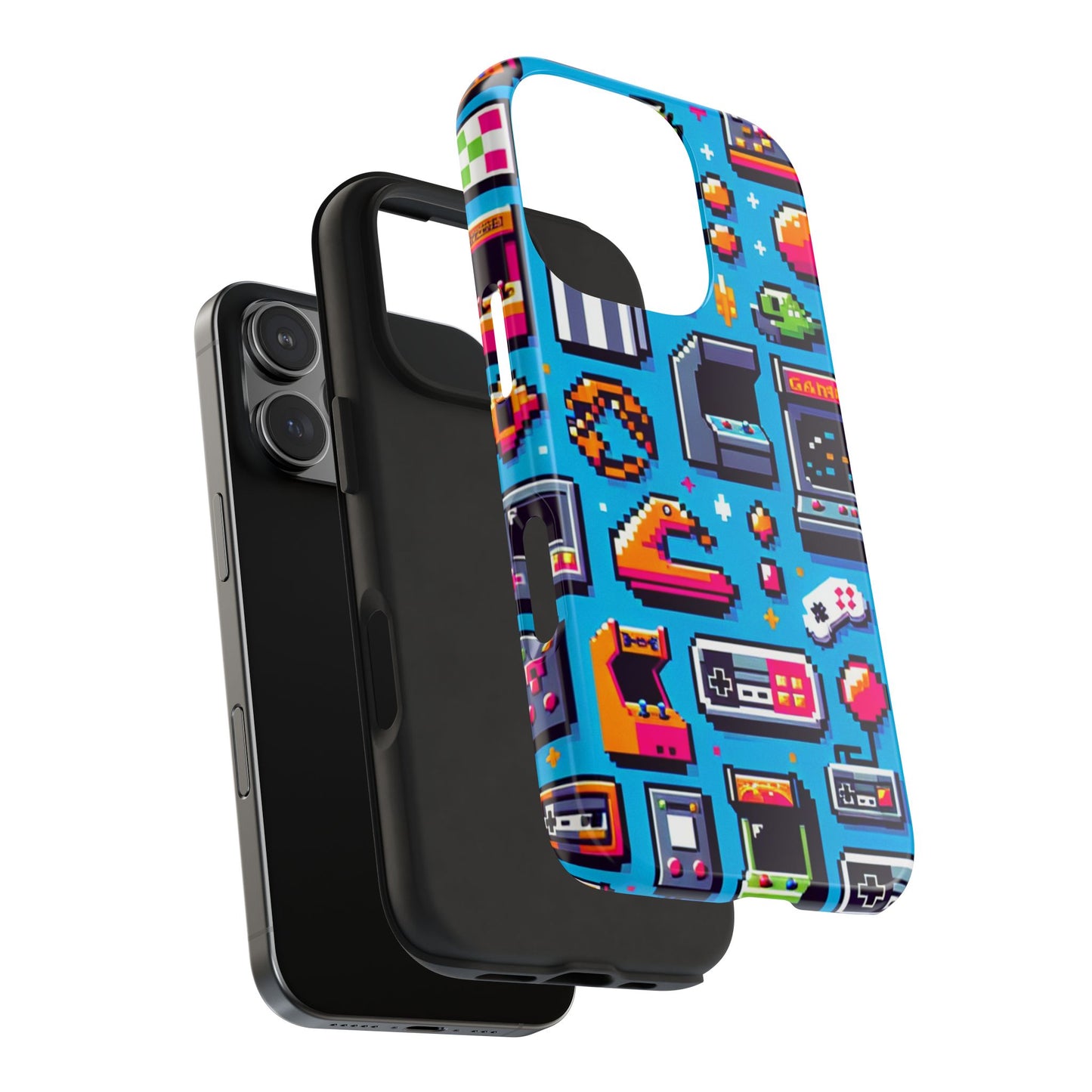 Retro Gaming Tough Phone Case - Pixel Art Design for Gamers - for iPhone