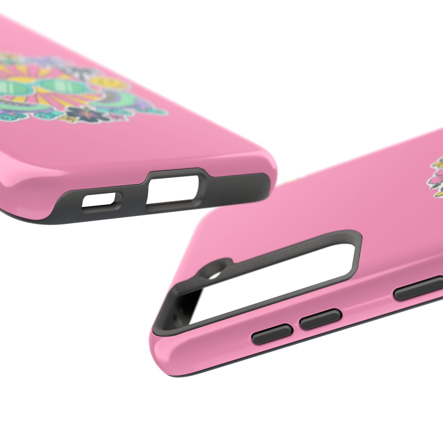 Retro Summer Phone Case — Y2K Palm Trees, Roller Skates & Smiley Collage