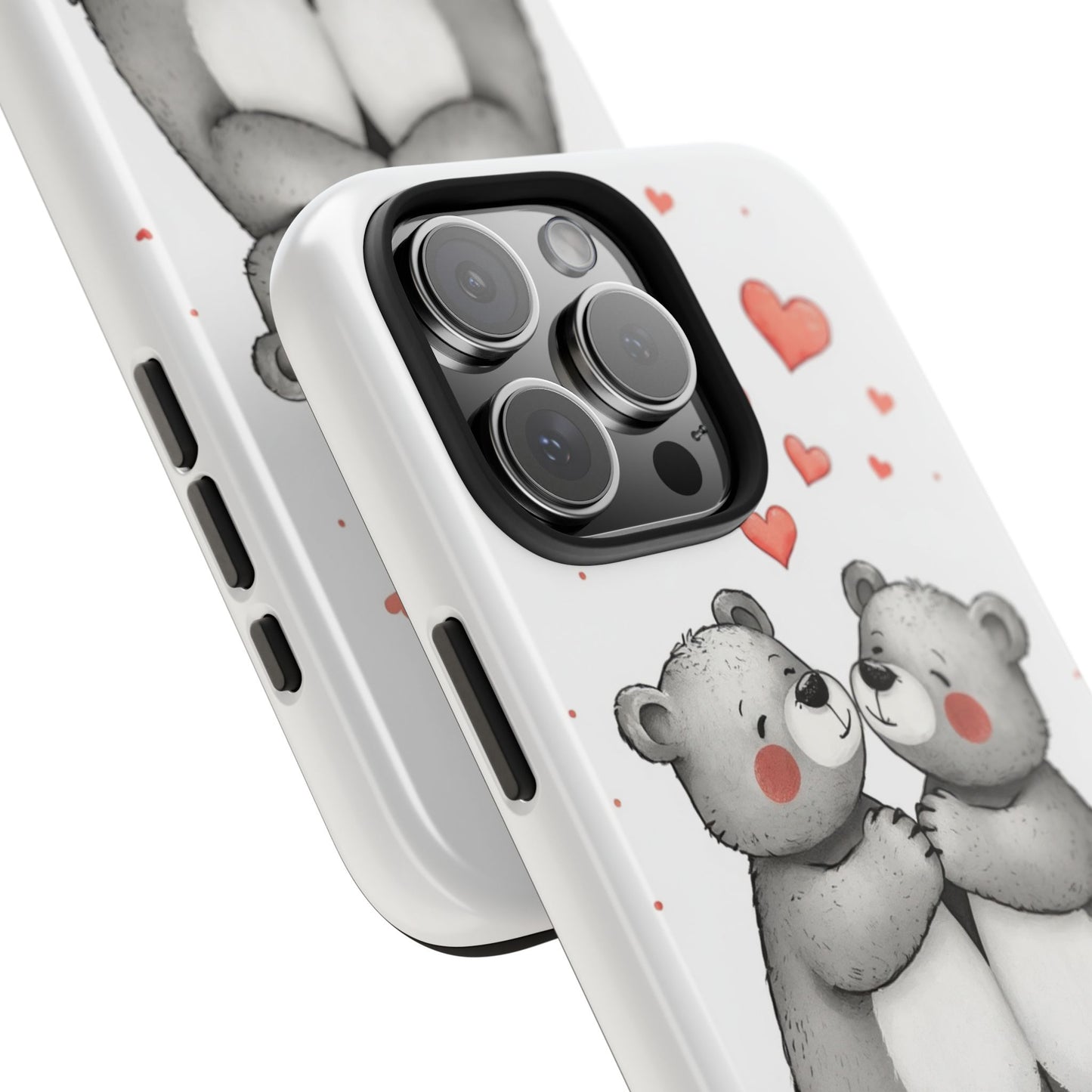 Cute Bear Love Tough Phone Case - Perfect for Valentine's Day & Couples