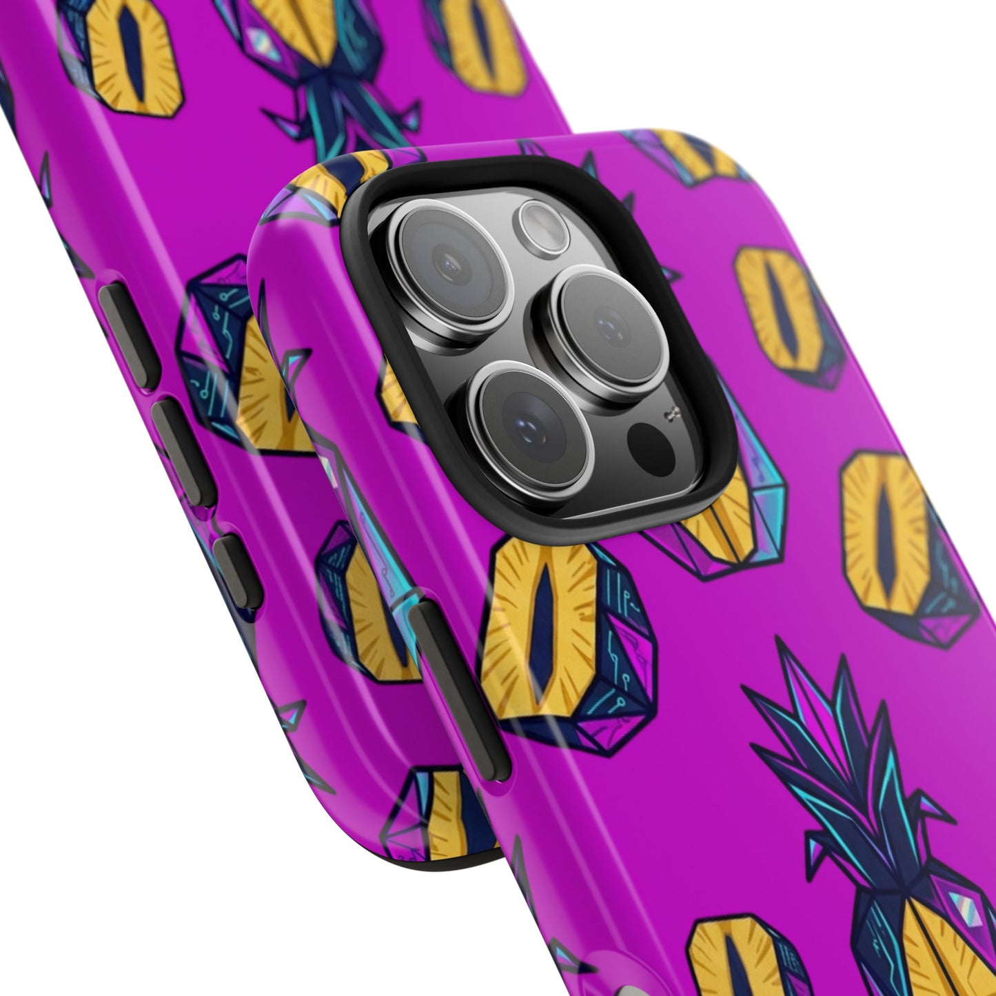 Cyberpunk Origami Pineapple iPhone Case
