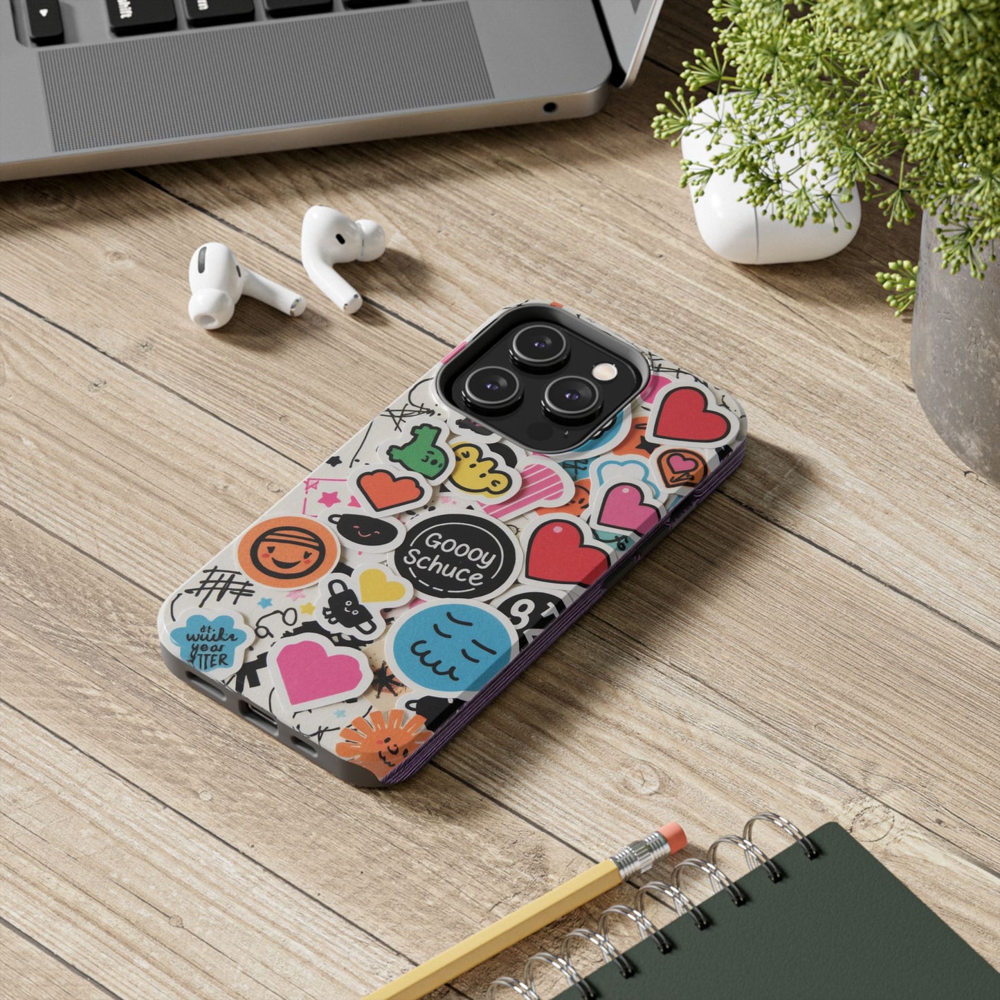 Colorful Stickers Phone Case - Fun & Trendy Tough Phone Cases