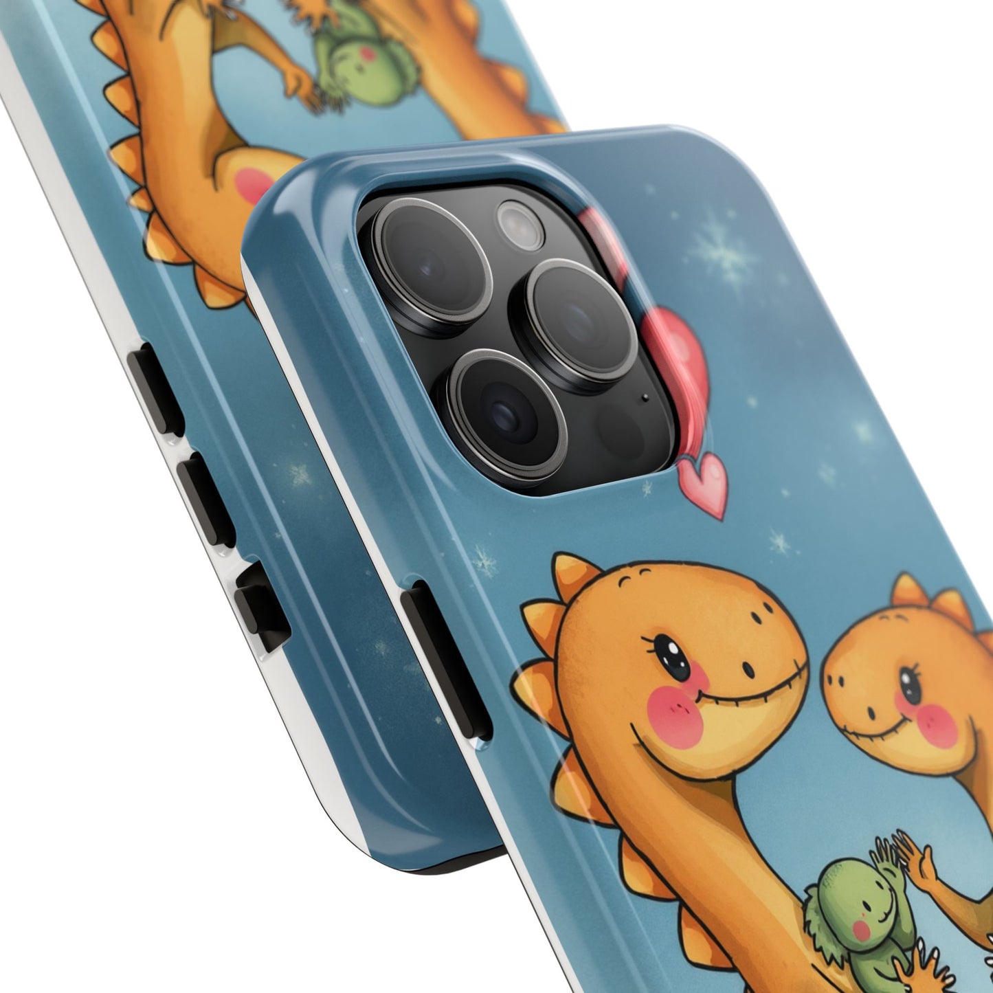 Dino Love Tough Phone Case - Cute & Durable Design for Kids & Parents