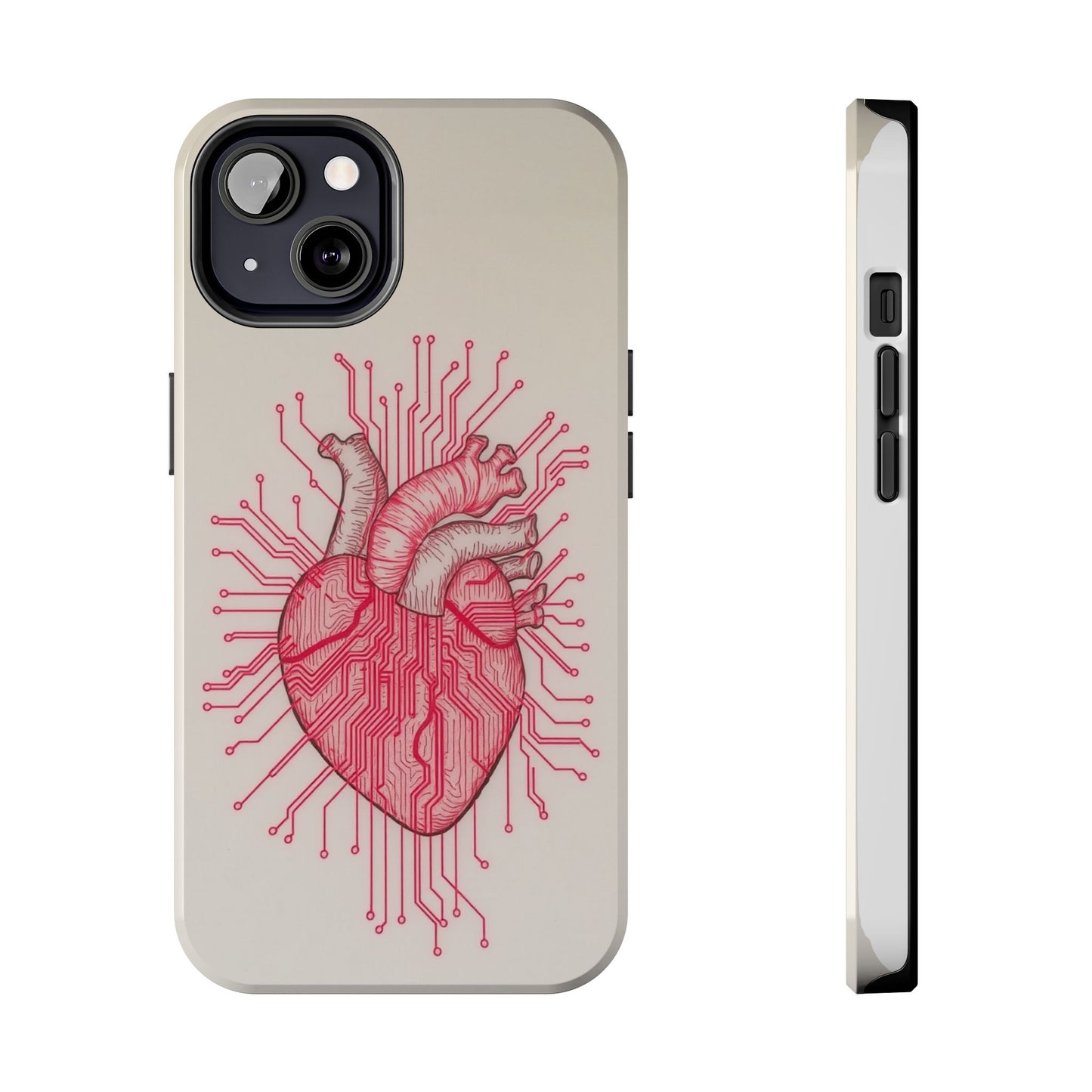 Heart Circuit Tough Phone Case – Unique Tech-Inspired Design for Tech Lovers