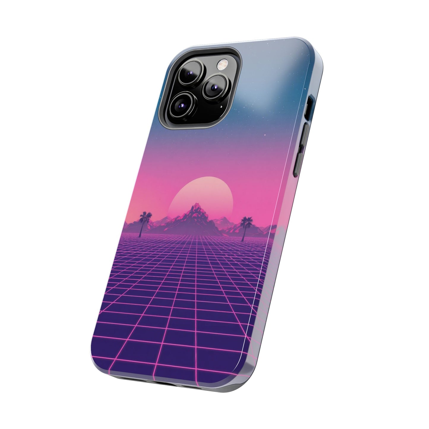 Retro Aesthetic Tough Phone Case - Vibrant Sunset Design