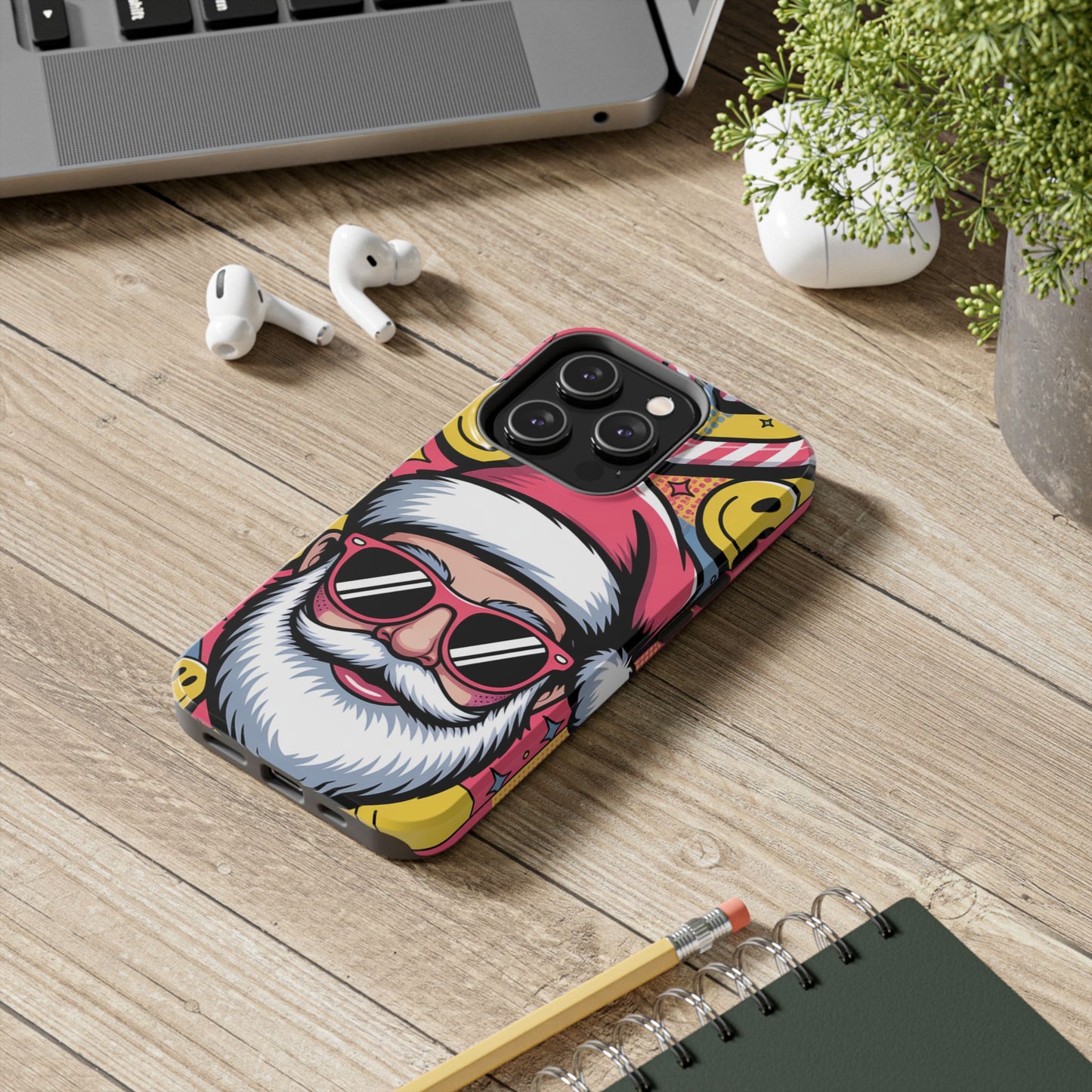 Pop Art Santa Sunglasses Tough Phone Case for Holiday Vibes