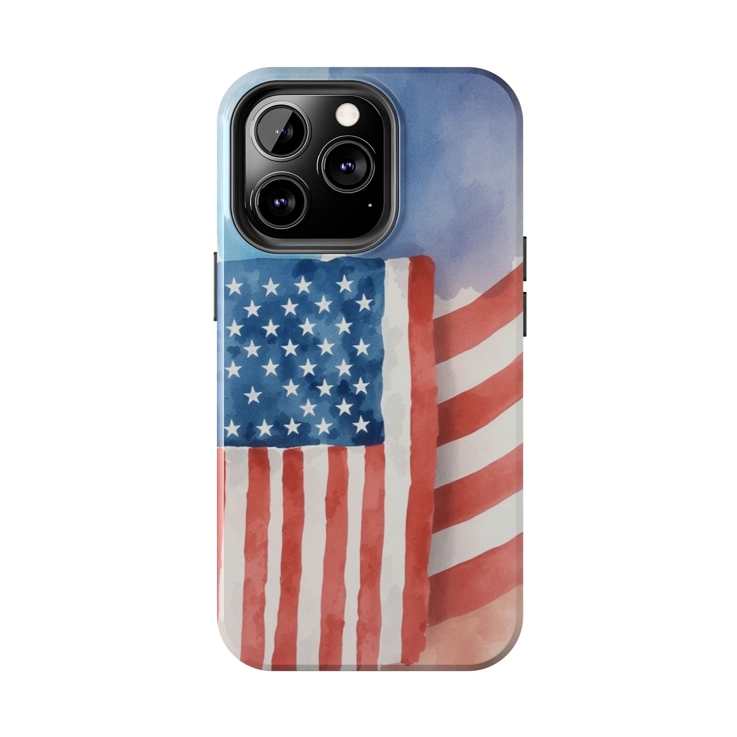 Abstract Watercolor American Flag Design - Tough Phone Case - for iPhone