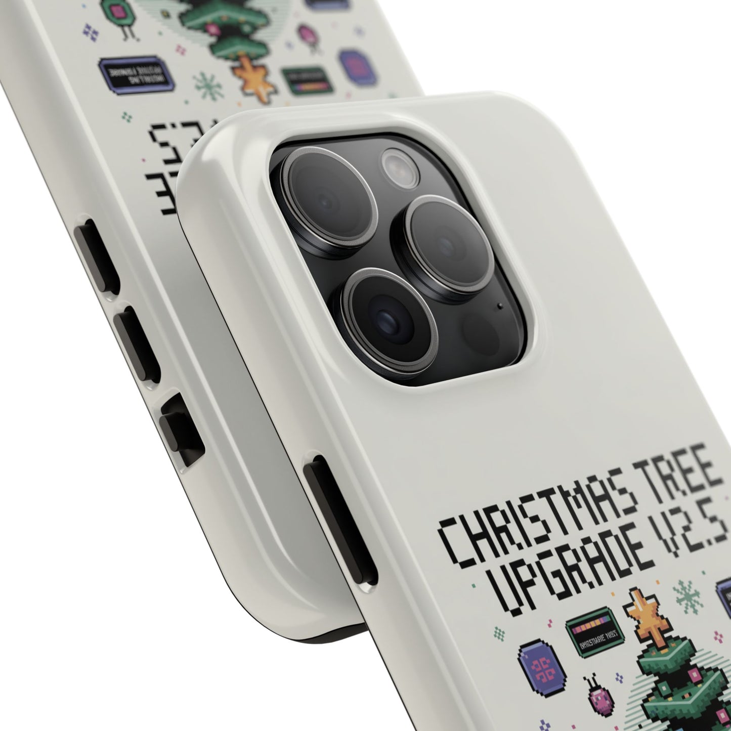 Christmas Tree Upgrade Tough iPhone Case - Pixel Art Design