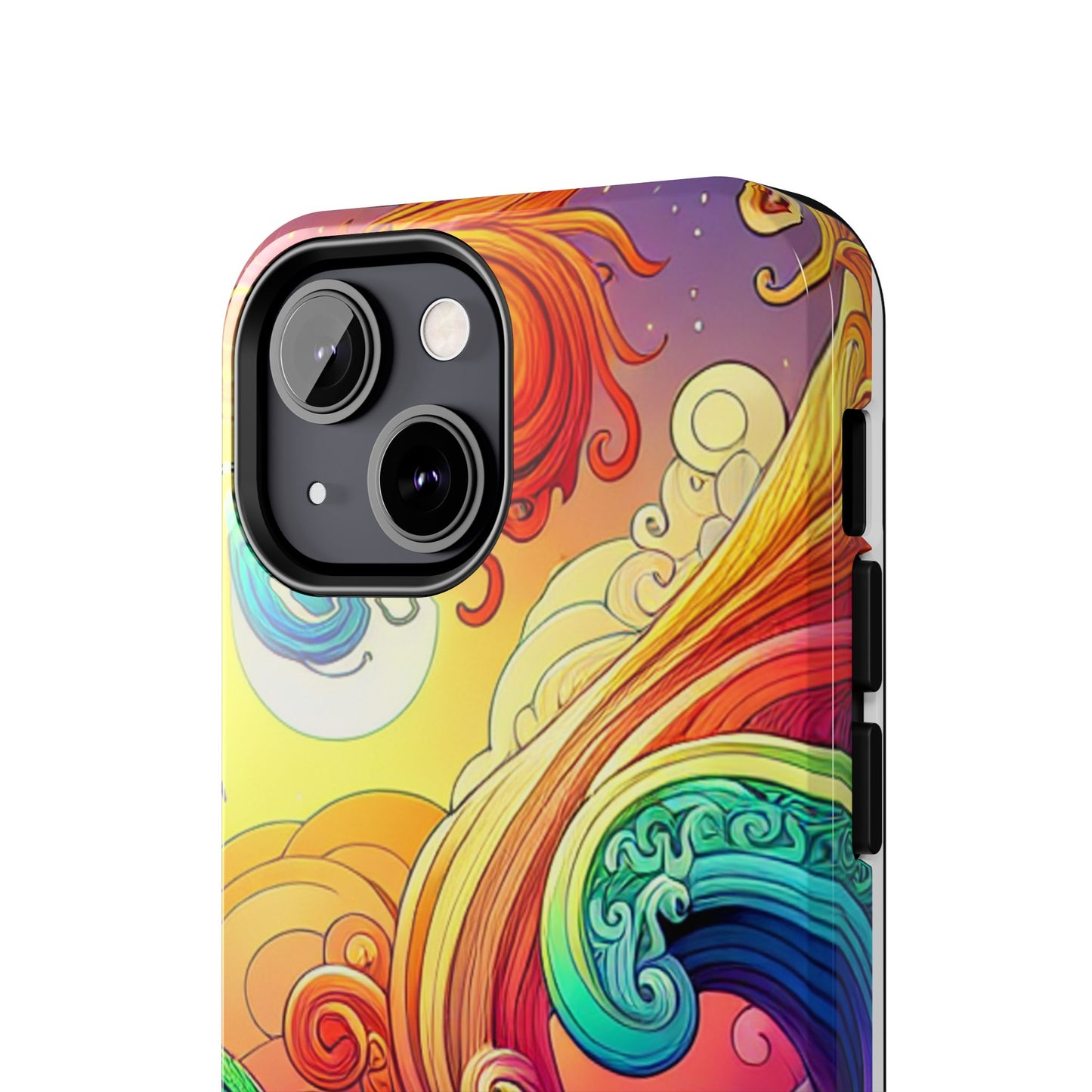 Fantasy Ocean Waves Tough Phone Case - Colorful Protective Cover - for iPhone