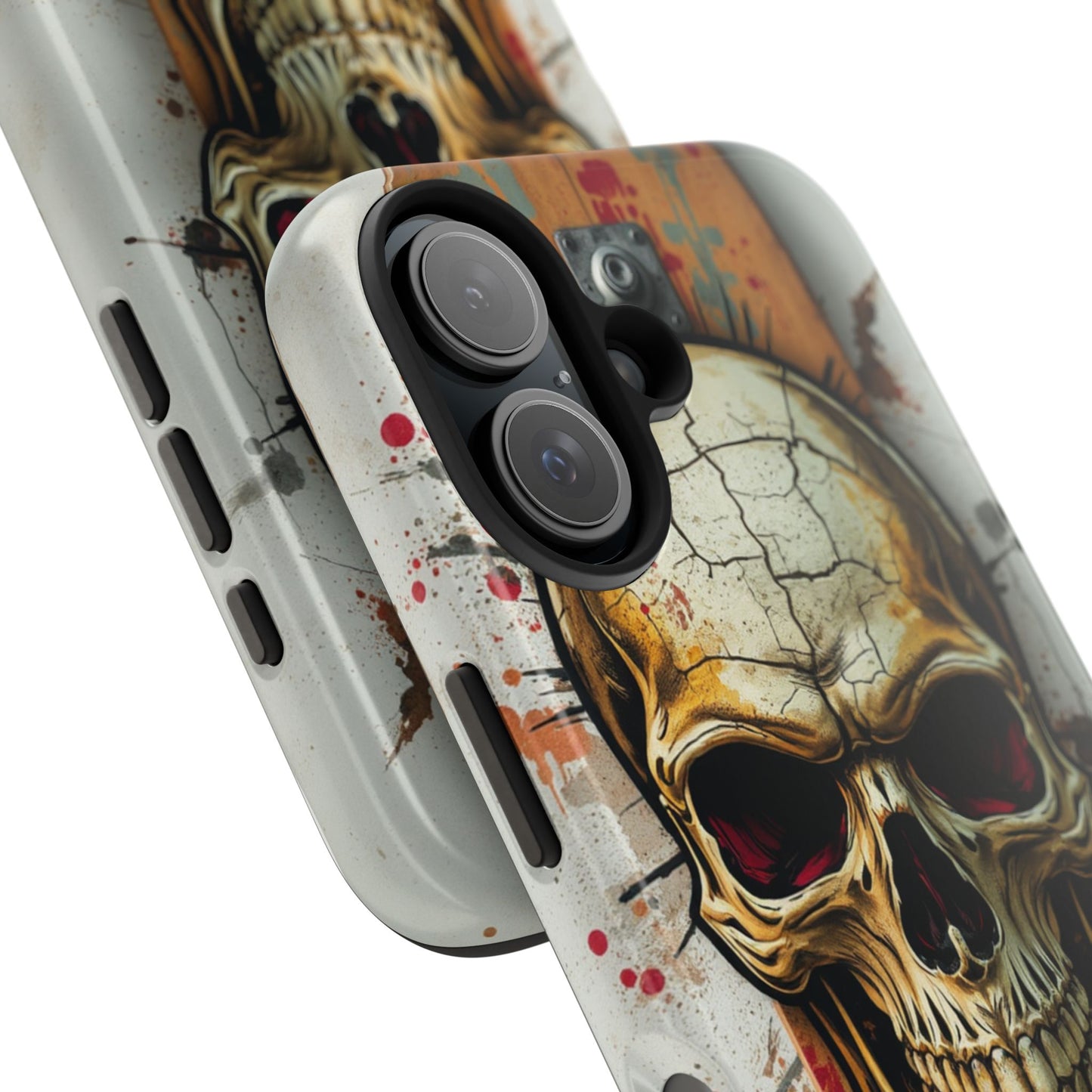 Edgy Skull Tough Phone Case - Durable Protection for Skateboard Enthusiasts