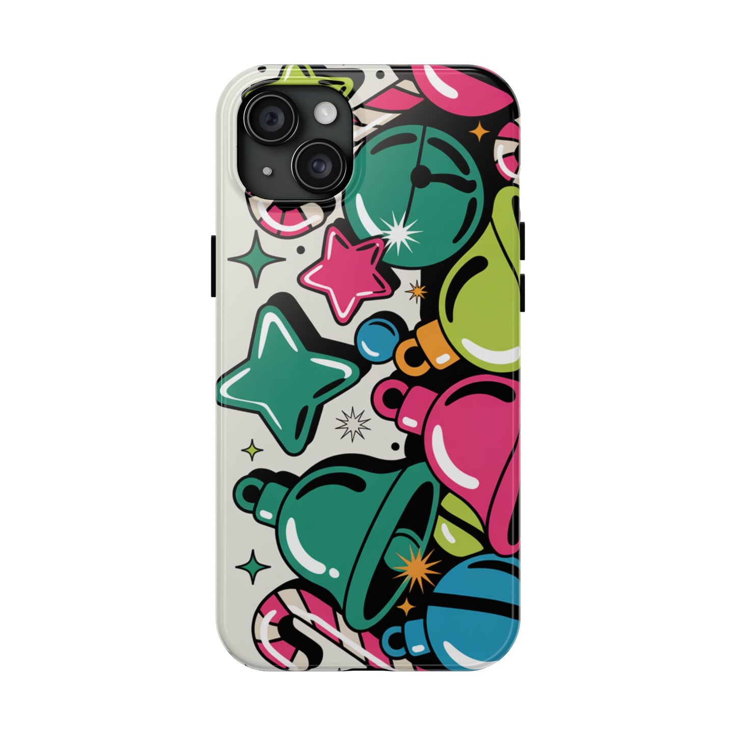 Retro 90's Colorful Bell Pattern Tough Phone Case for iPhones