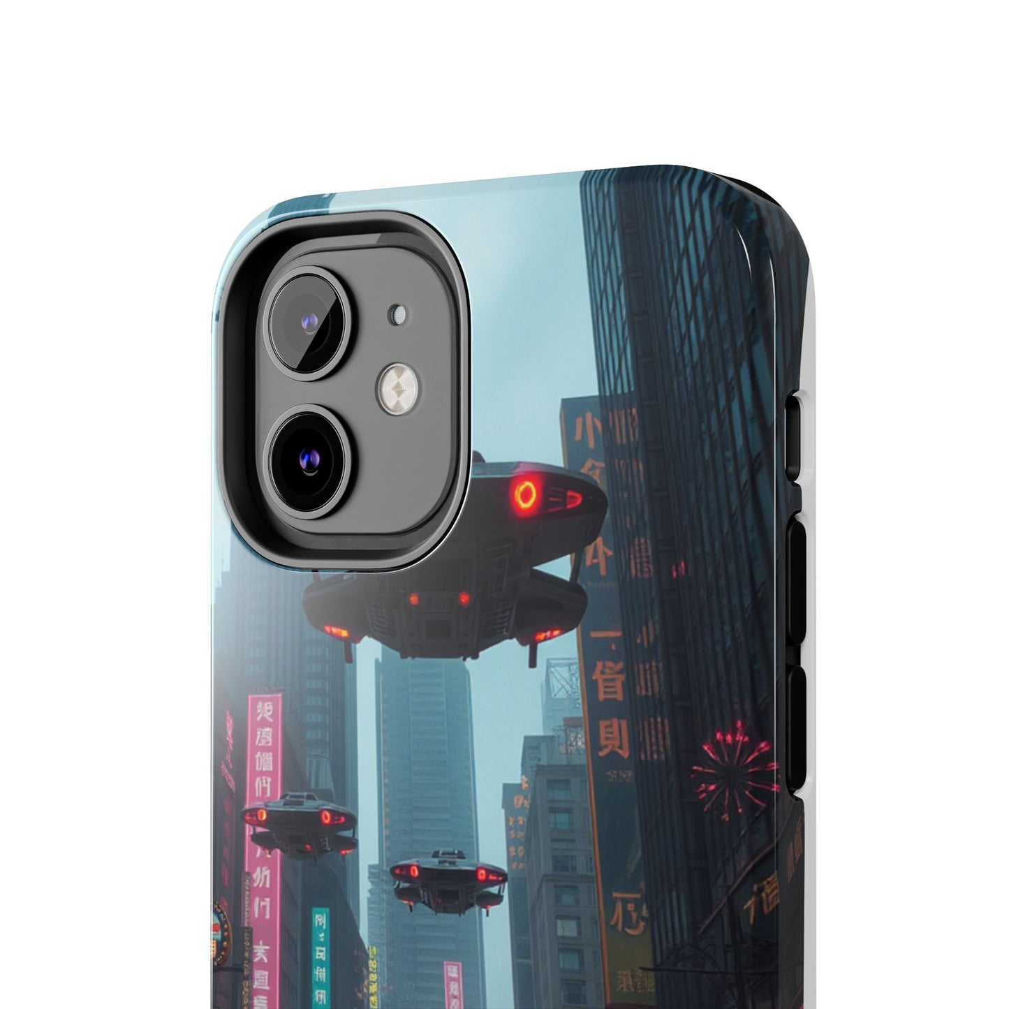 Futuristic City Tough Phone Case - Sci-Fi Design for Urban Explorers