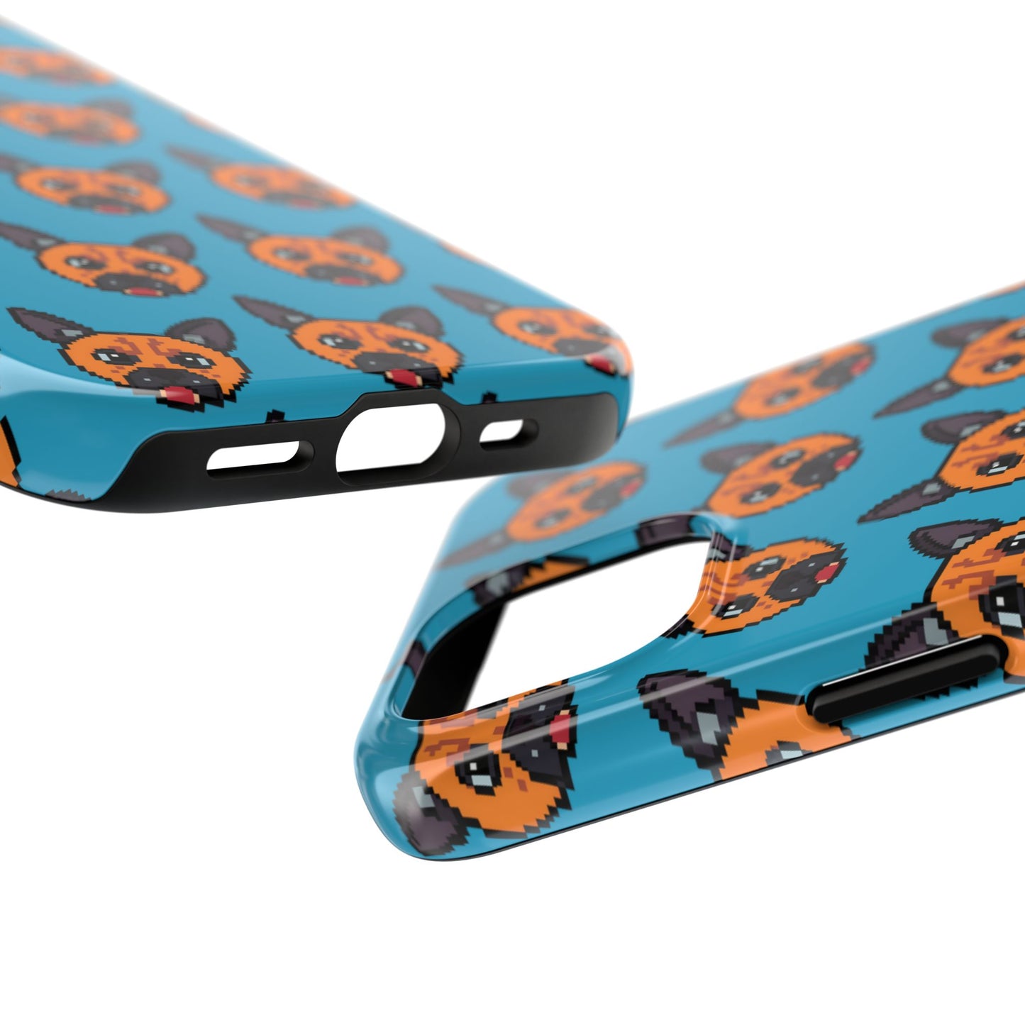 Cute Orange Dog Pixel Art Pattern Tough Phone Case - Fun & Durable Protection - for iPhone