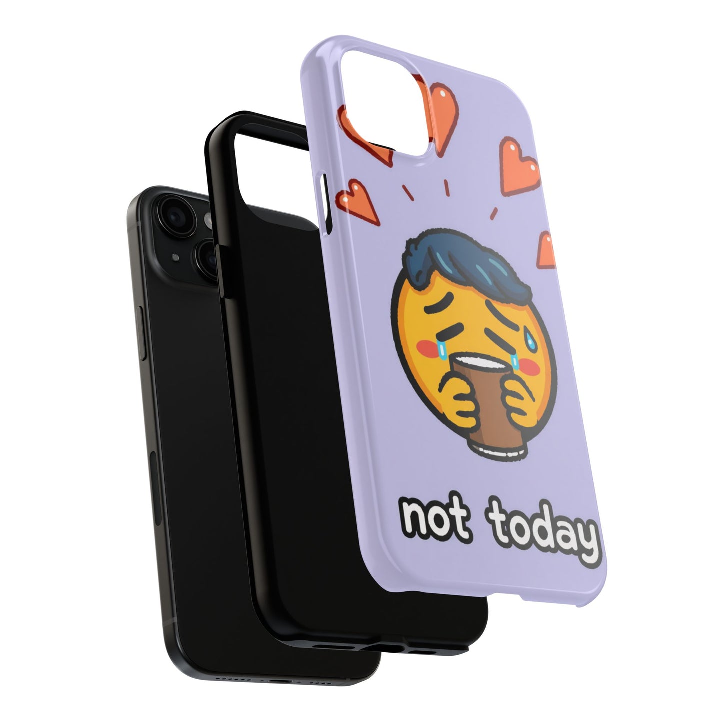 Cute Tough Phone Case - 'Not Today' Emoji Design