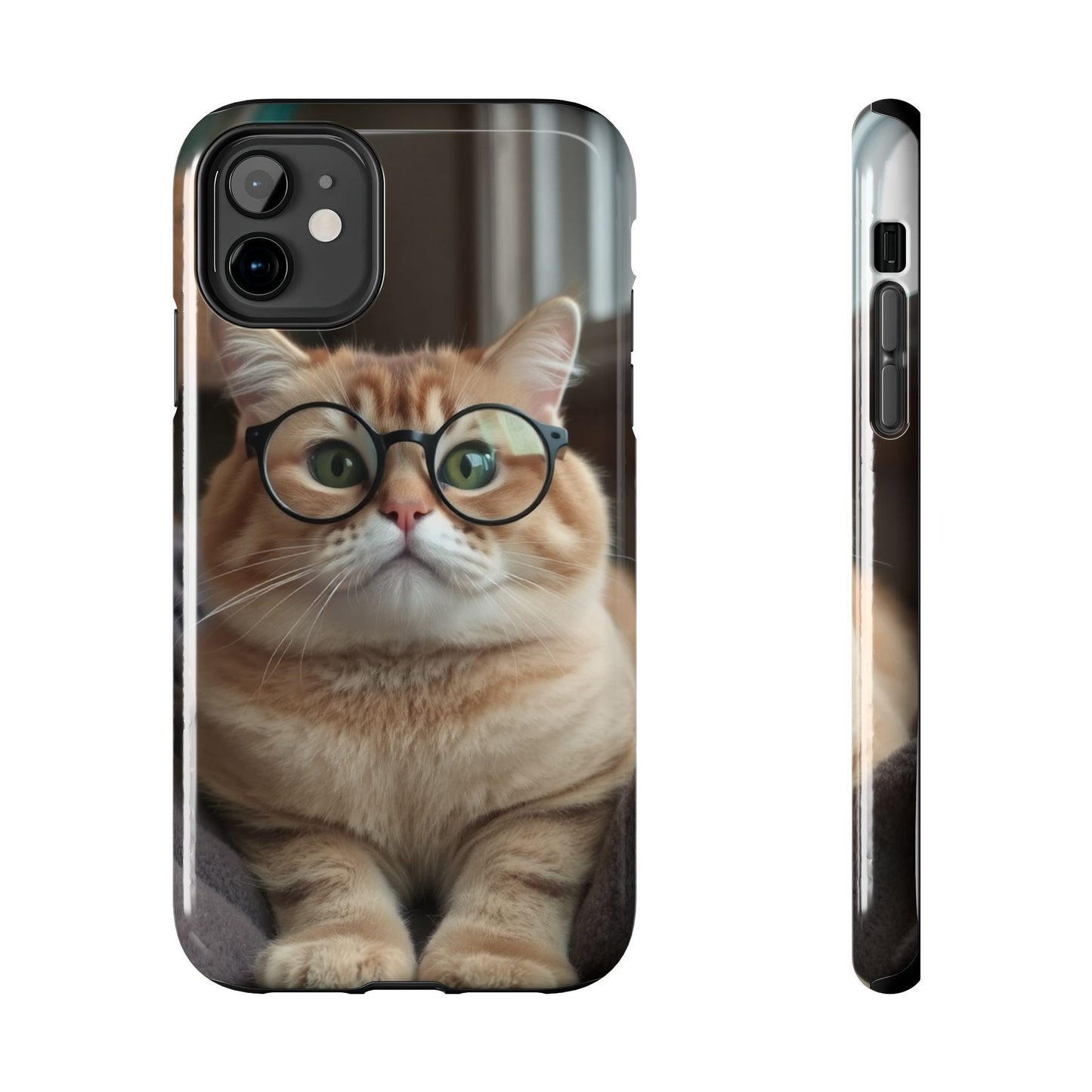 Cute Cat Glasses Tough Phone Case - Fun & Stylish Protection for Cat Lovers