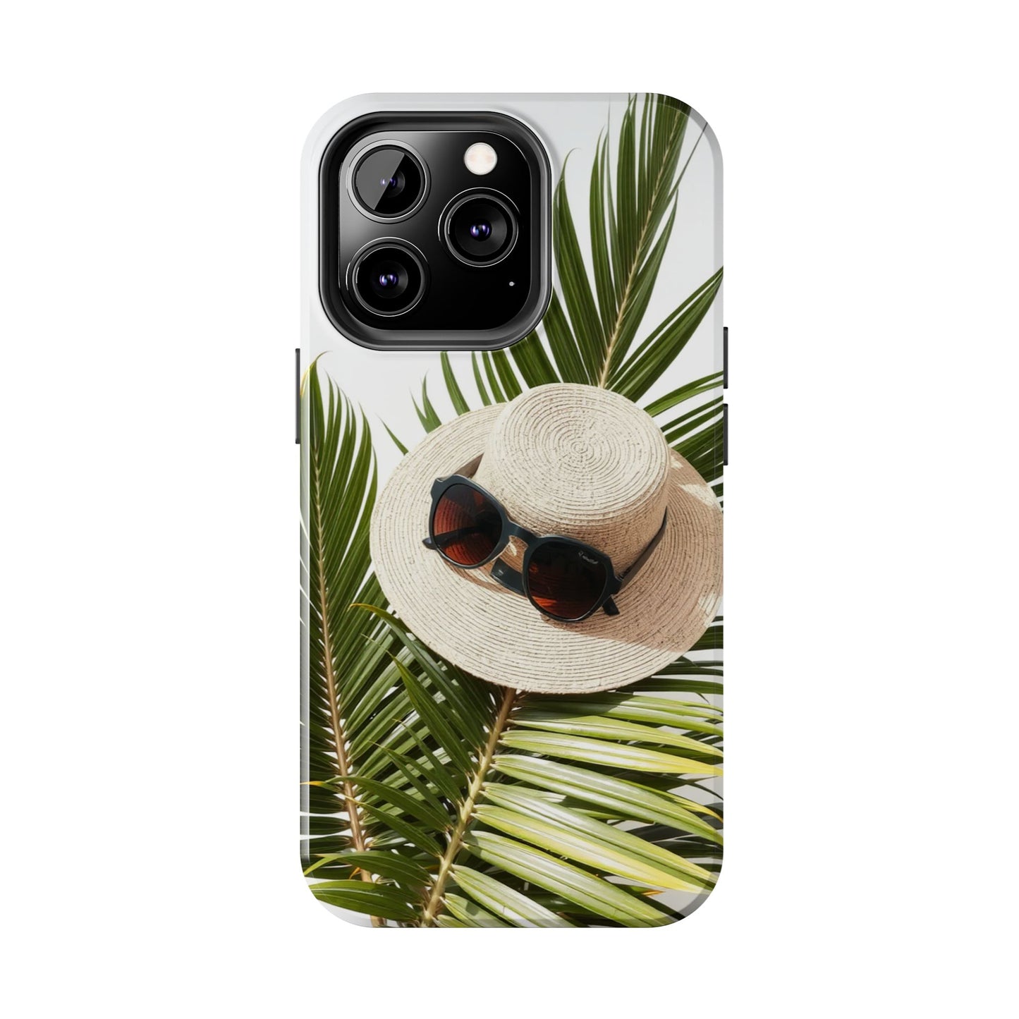 Tropical Phone Case - Summer Vibes with Hat & Sunglasses Design