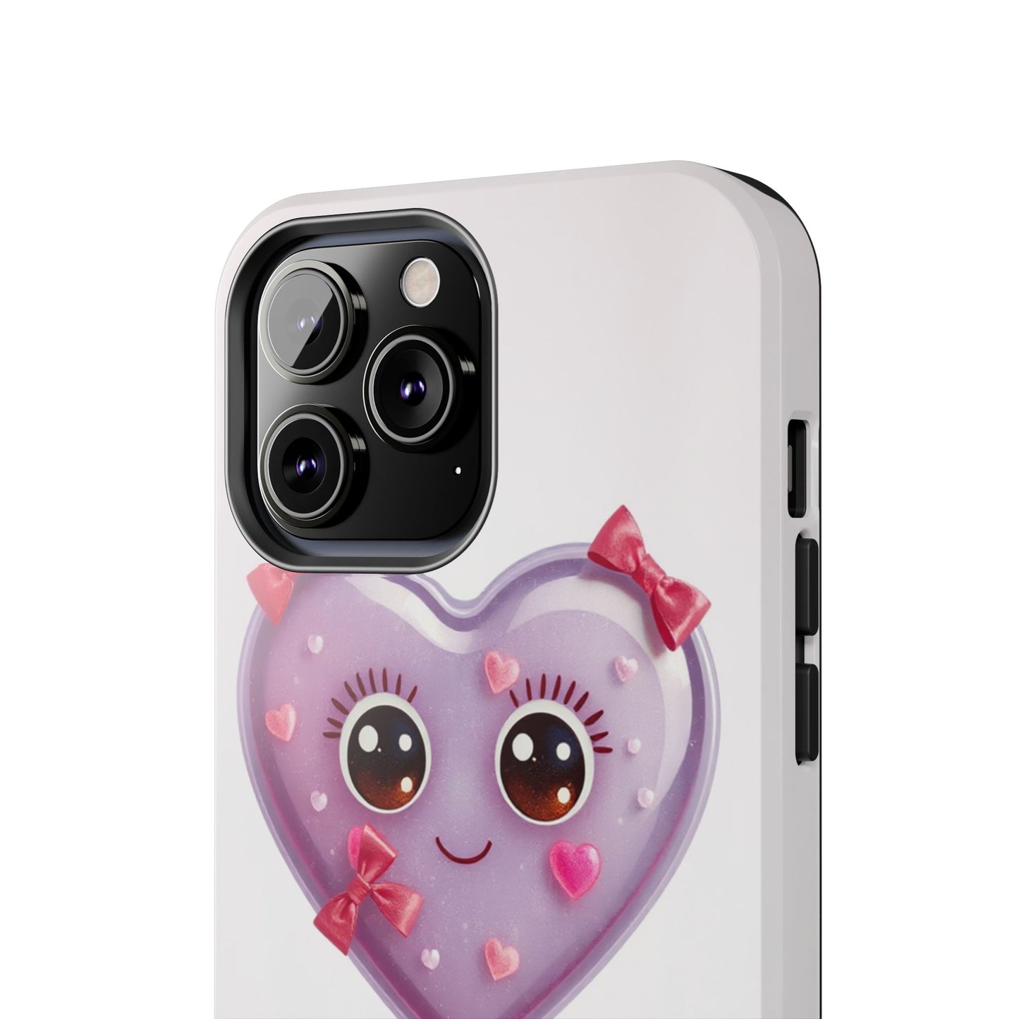 Cute Heart Lollipop Tough Phone Case - Adorable Protection for Candy Lovers