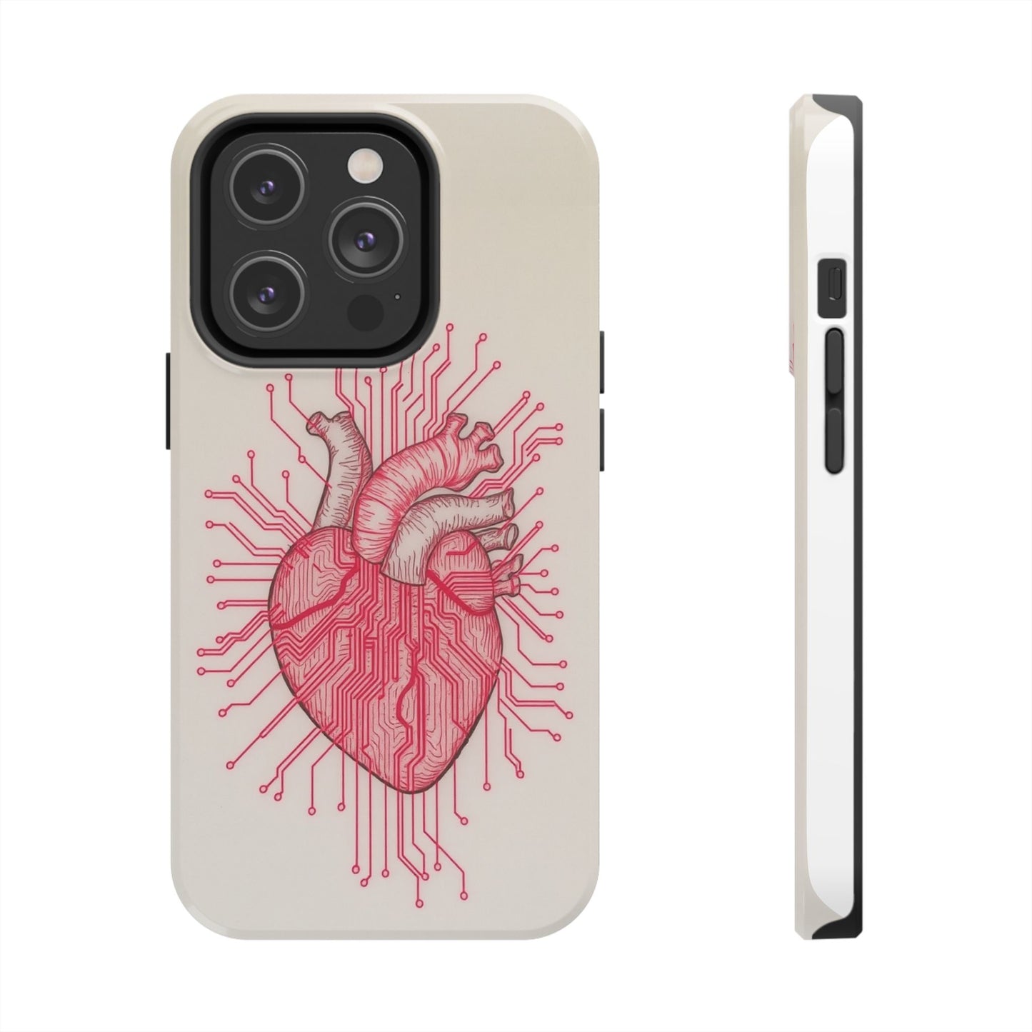 Heart Circuit Tough Phone Case – Unique Tech-Inspired Design for Tech Lovers