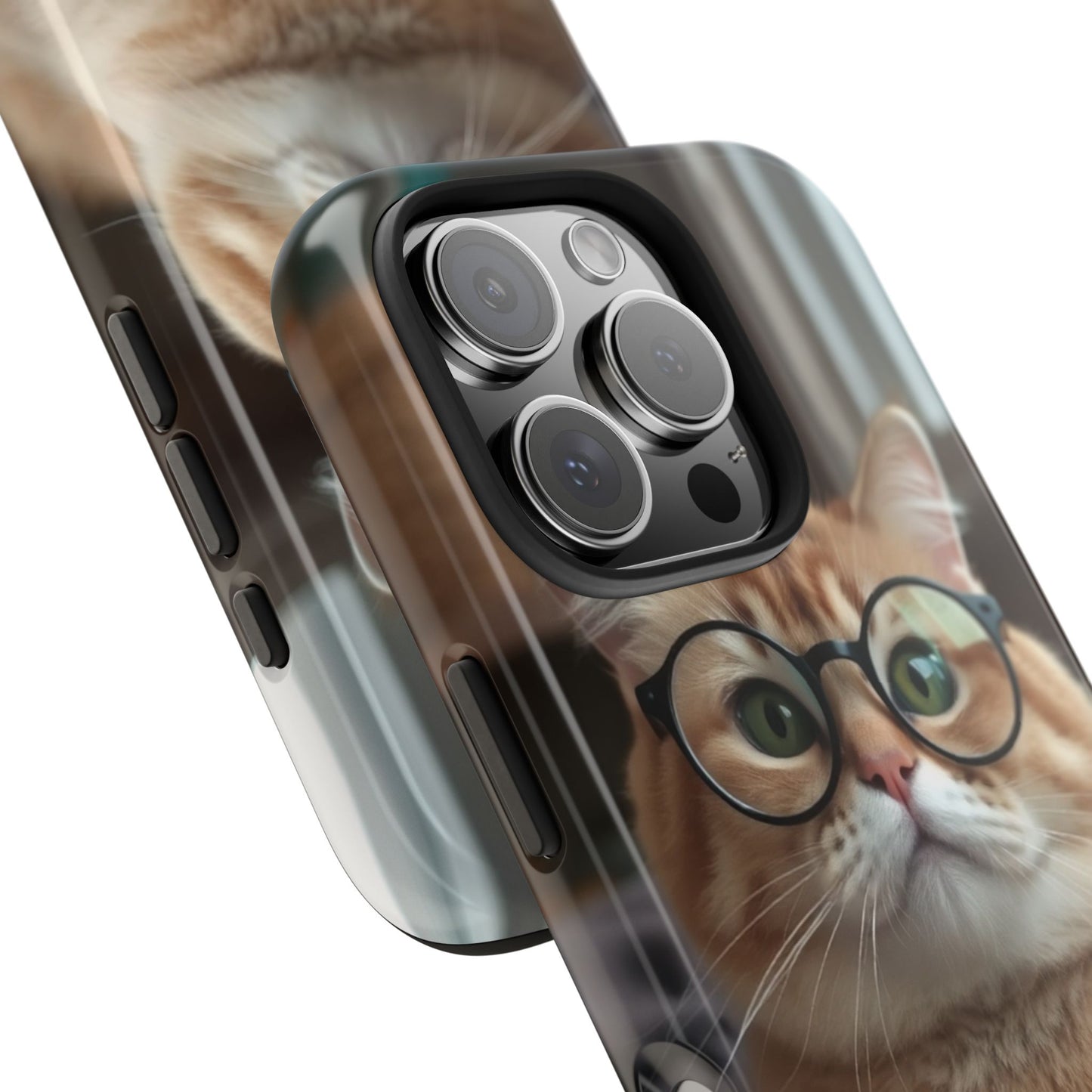 Cute Cat Glasses Tough Phone Case - Fun & Stylish Protection for Cat Lovers