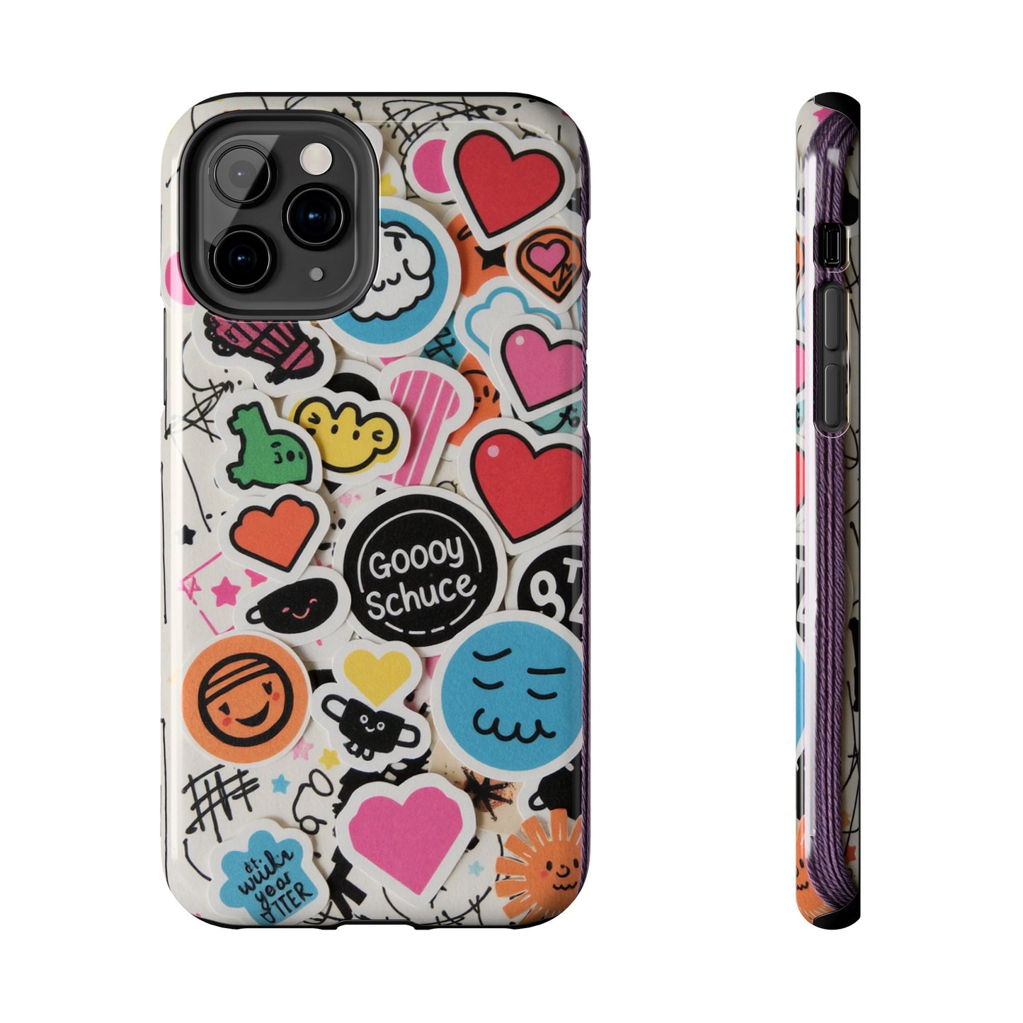 Colorful Stickers Phone Case - Fun & Trendy Tough Phone Cases