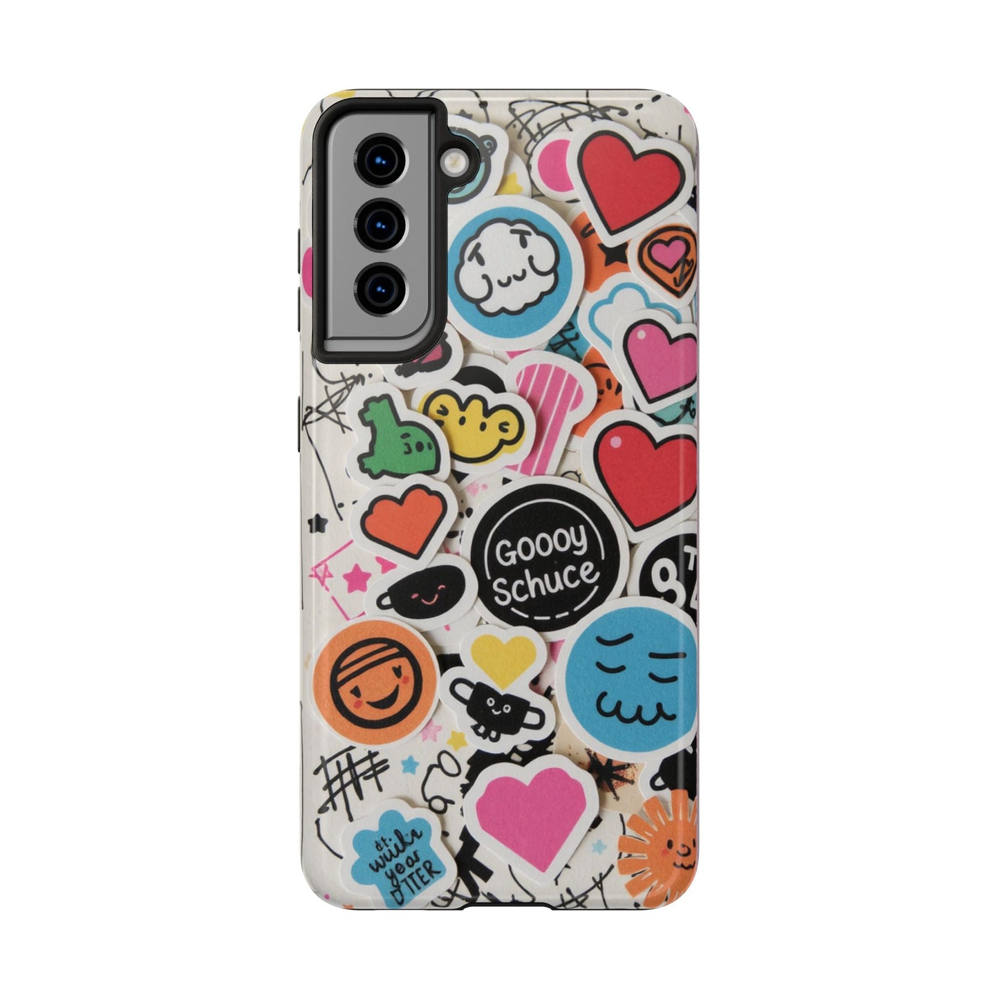 Colorful Stickers Phone Case - Fun & Trendy Tough Phone Cases