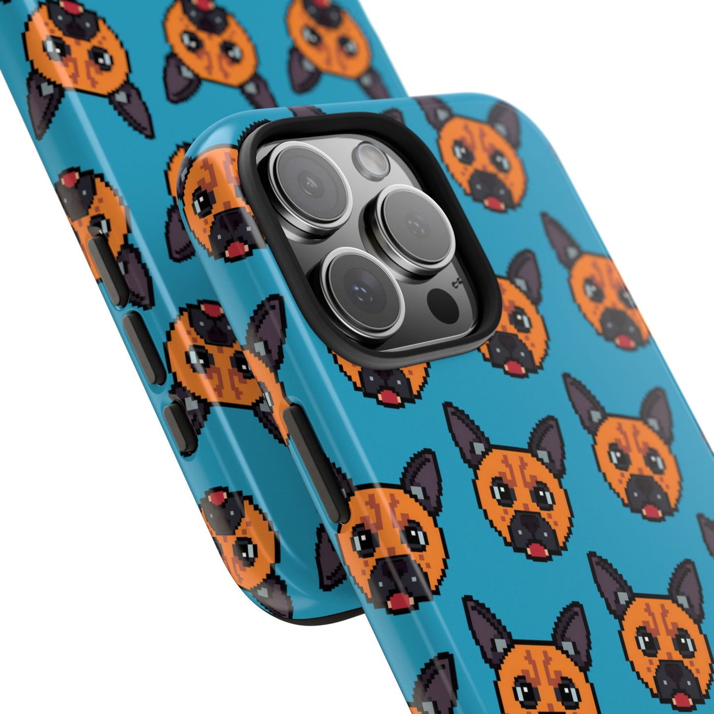 Cute Orange Dog Pixel Art Pattern Tough Phone Case - Fun & Durable Protection - for iPhone